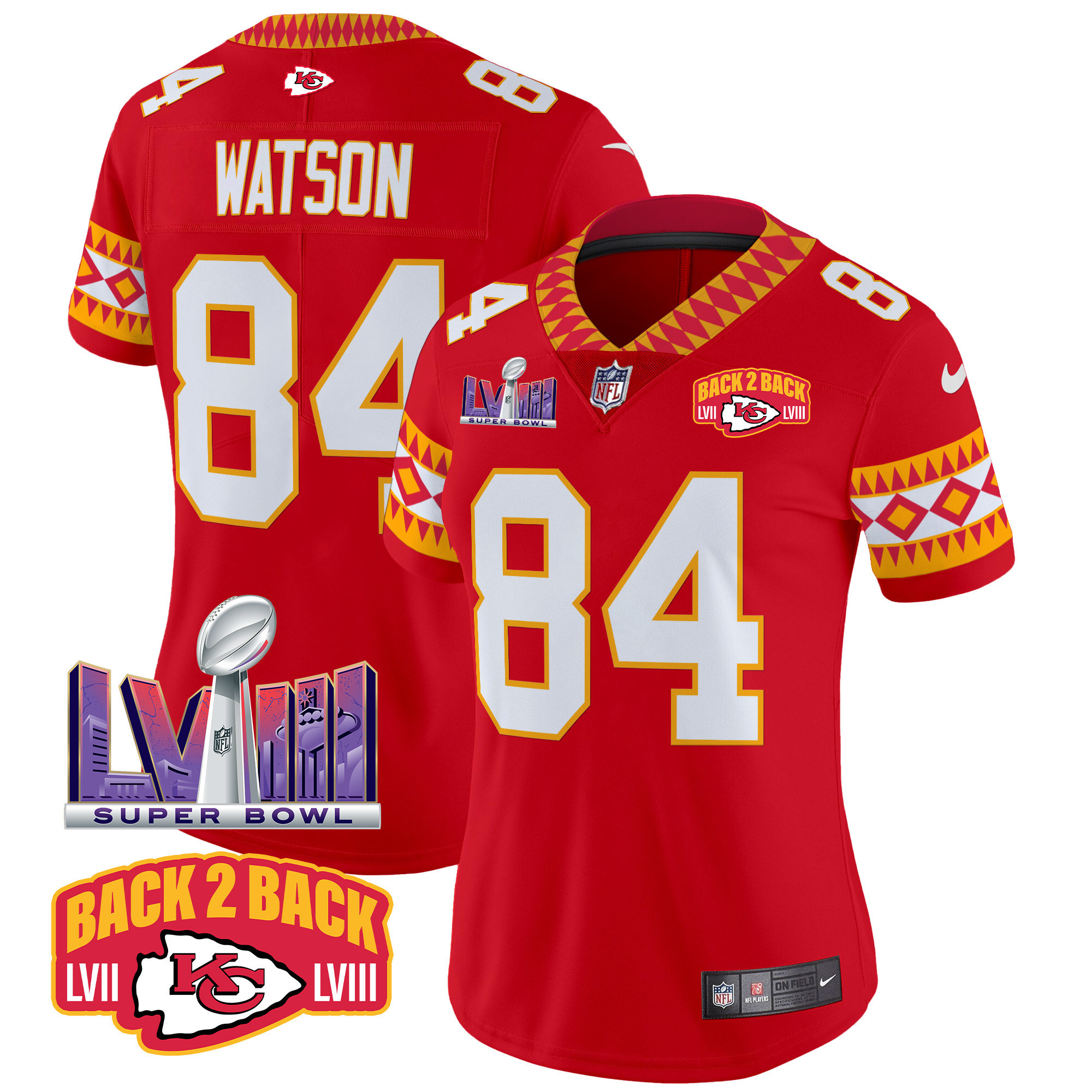 Justin Watson Women's Kansas City Chiefs Special Vapor Limited Red Jersey - All Stitched