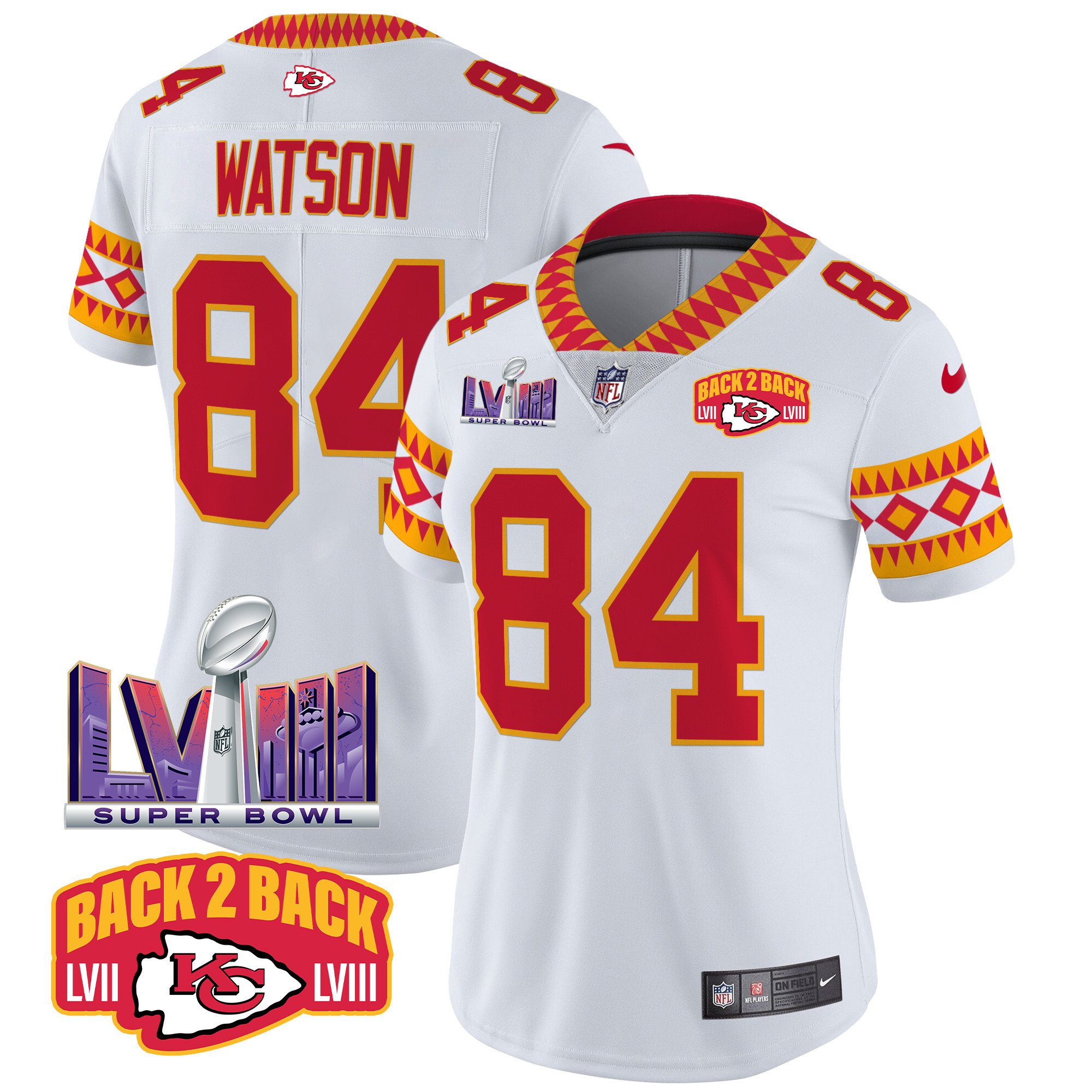 Justin Watson Women's Kansas City Chiefs Special Vapor Limited White Jersey - All Stitched