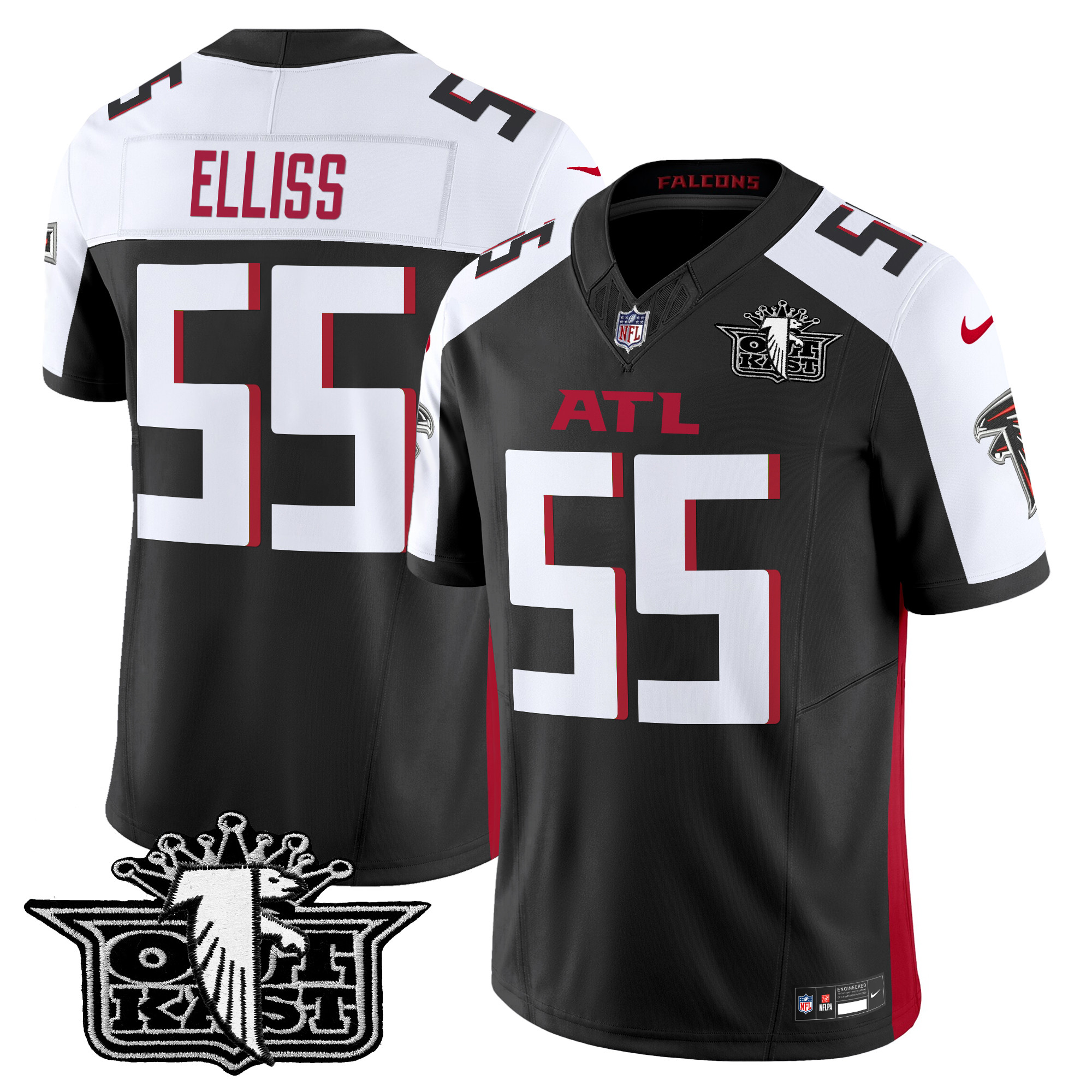 Kaden Elliss Men's Outkast x Atlanta Falcons 2024 Vapor Limited Black Alternate Jersey - All Stitched