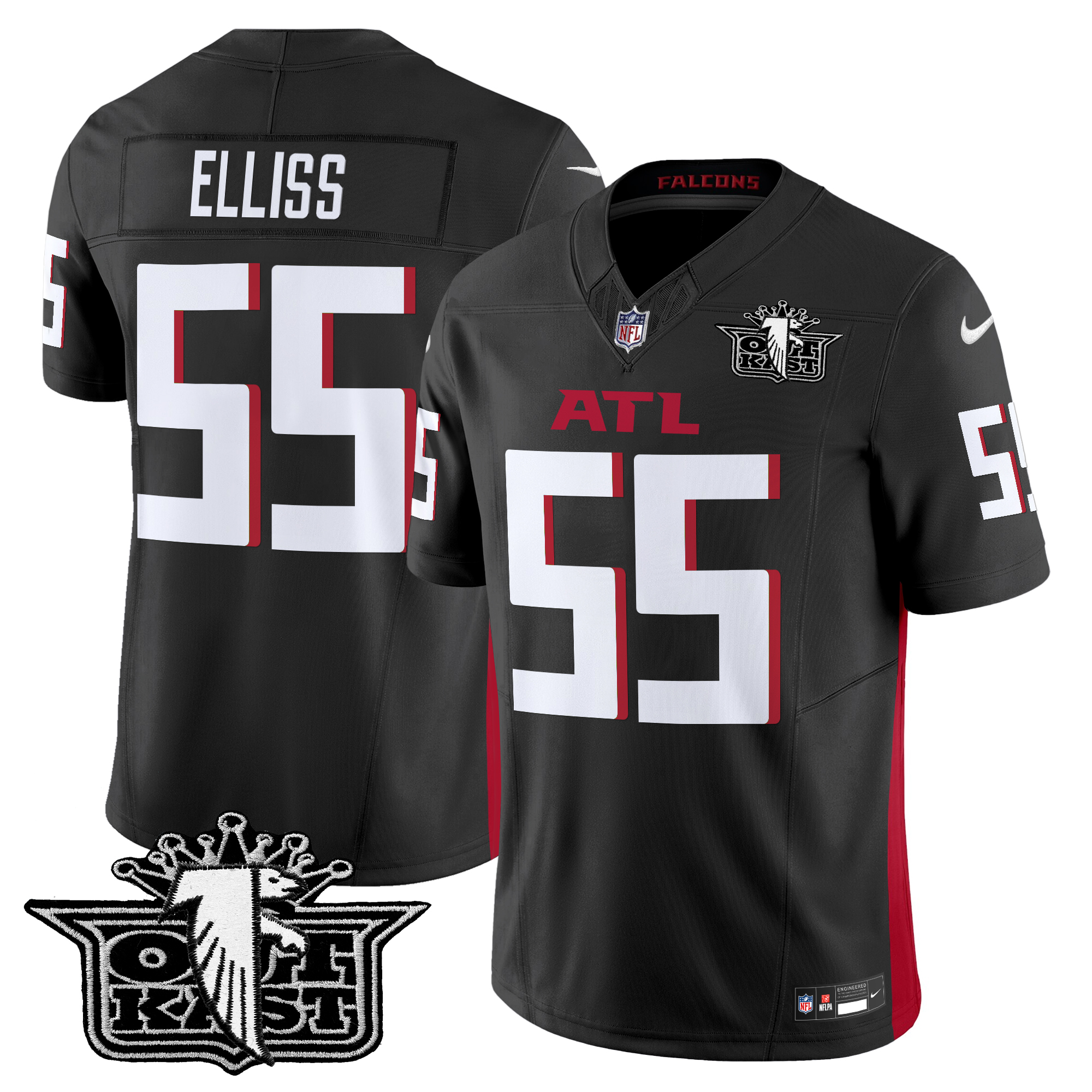 Kaden Elliss Men's Outkast x Atlanta Falcons 2024 Vapor Limited Black Jersey - All Stitched