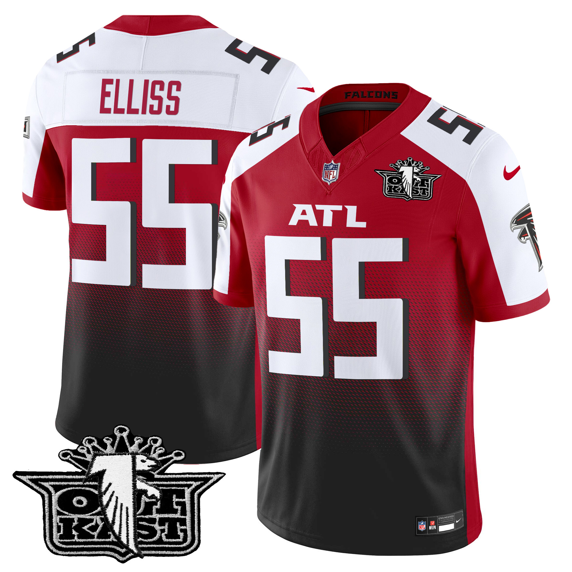 Kaden Elliss Men's Outkast x Atlanta Falcons 2024 Vapor Limited Red Alternate Jersey - All Stitched