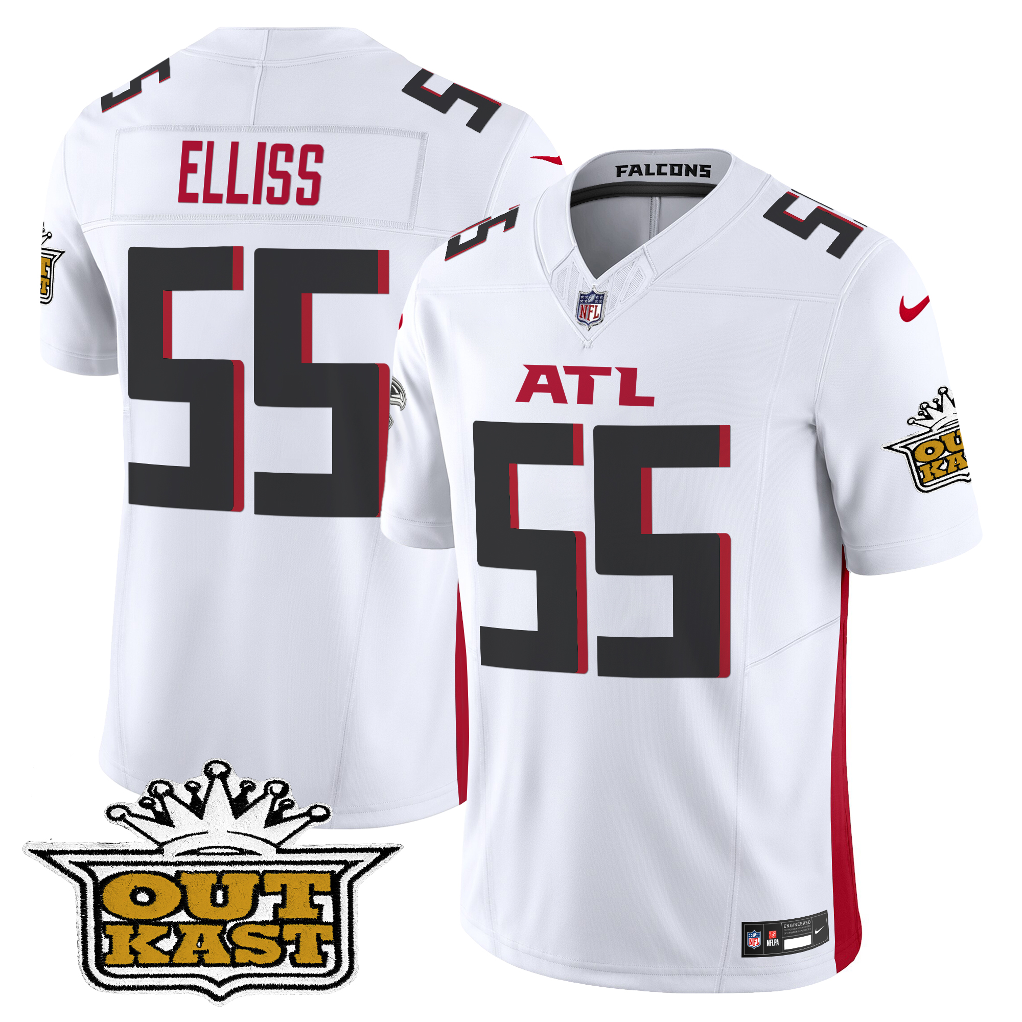 Kaden Elliss Men's Outkast x Atlanta Falcons 2024 Vapor Limited White Jersey - All Stitched