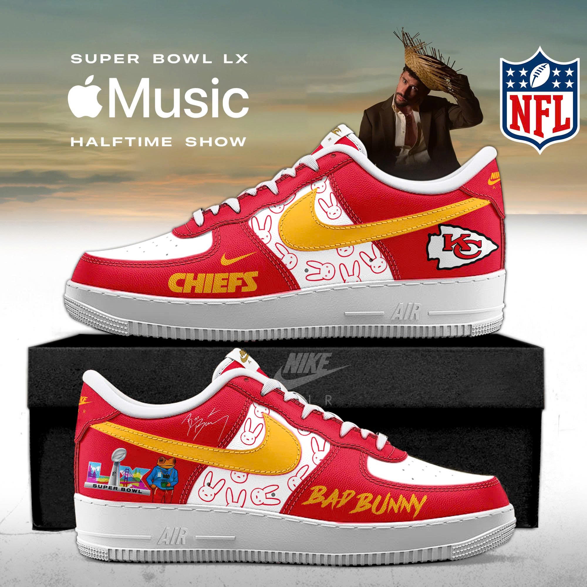 Kansas City Chiefs NFL x Bad Bunny Super Bowl LX Limited AF1 Sneakers
