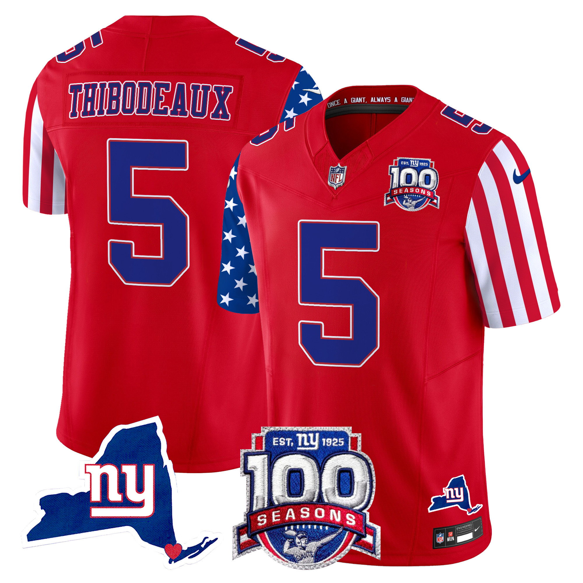 Kayvon Thibodeaux Men's New York Giants American Style Vapor Limited Red Jersey - All Stitched
