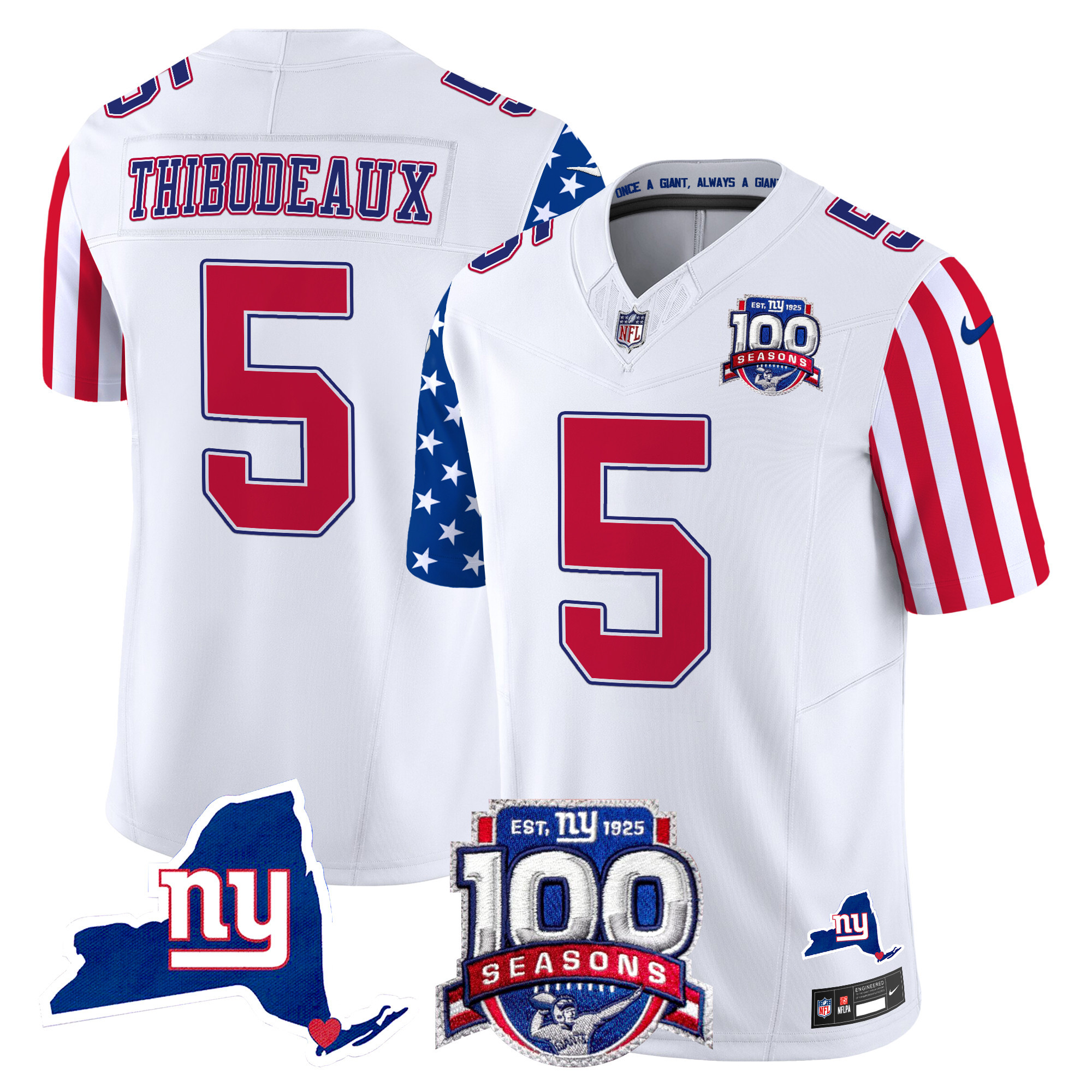 Kayvon Thibodeaux Men's New York Giants American Style Vapor Limited White Jersey - All Stitched