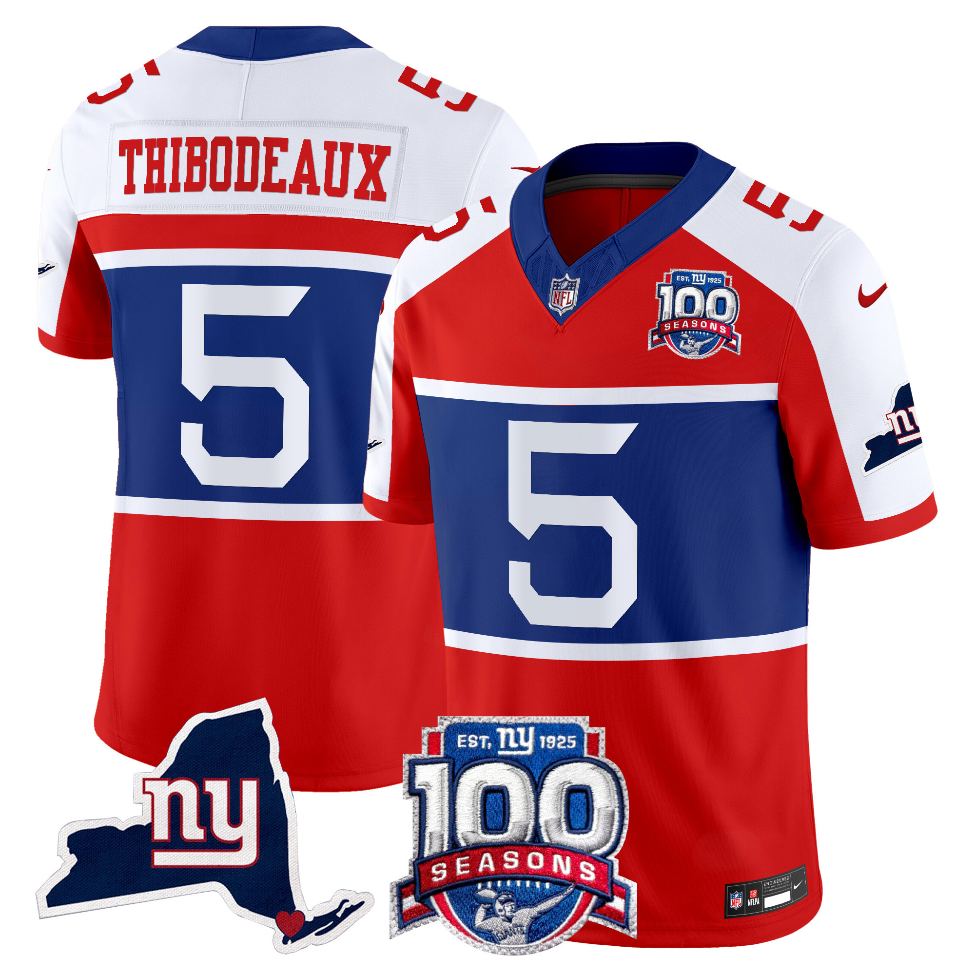 Kayvon Thibodeaux Men's New York Giants 'Century Red' 100th Commemorative Vapor Red Alternate Jersey - All Stitched