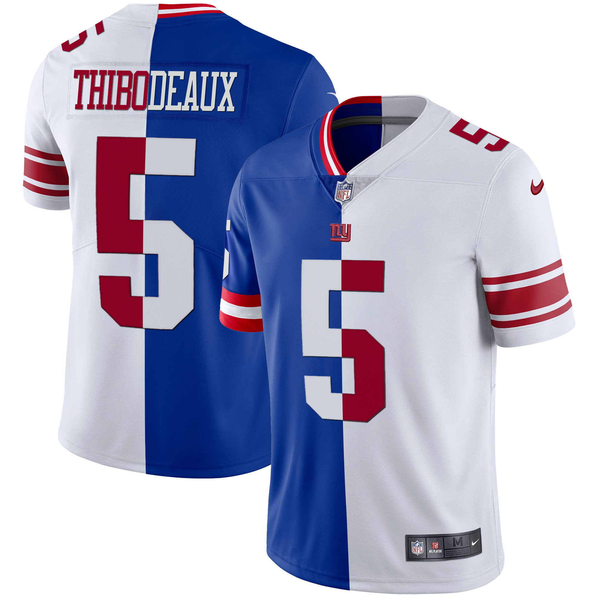 Kayvon Thibodeaux Men's New York Giants Split Vapor Royal White Jersey - All Stitched