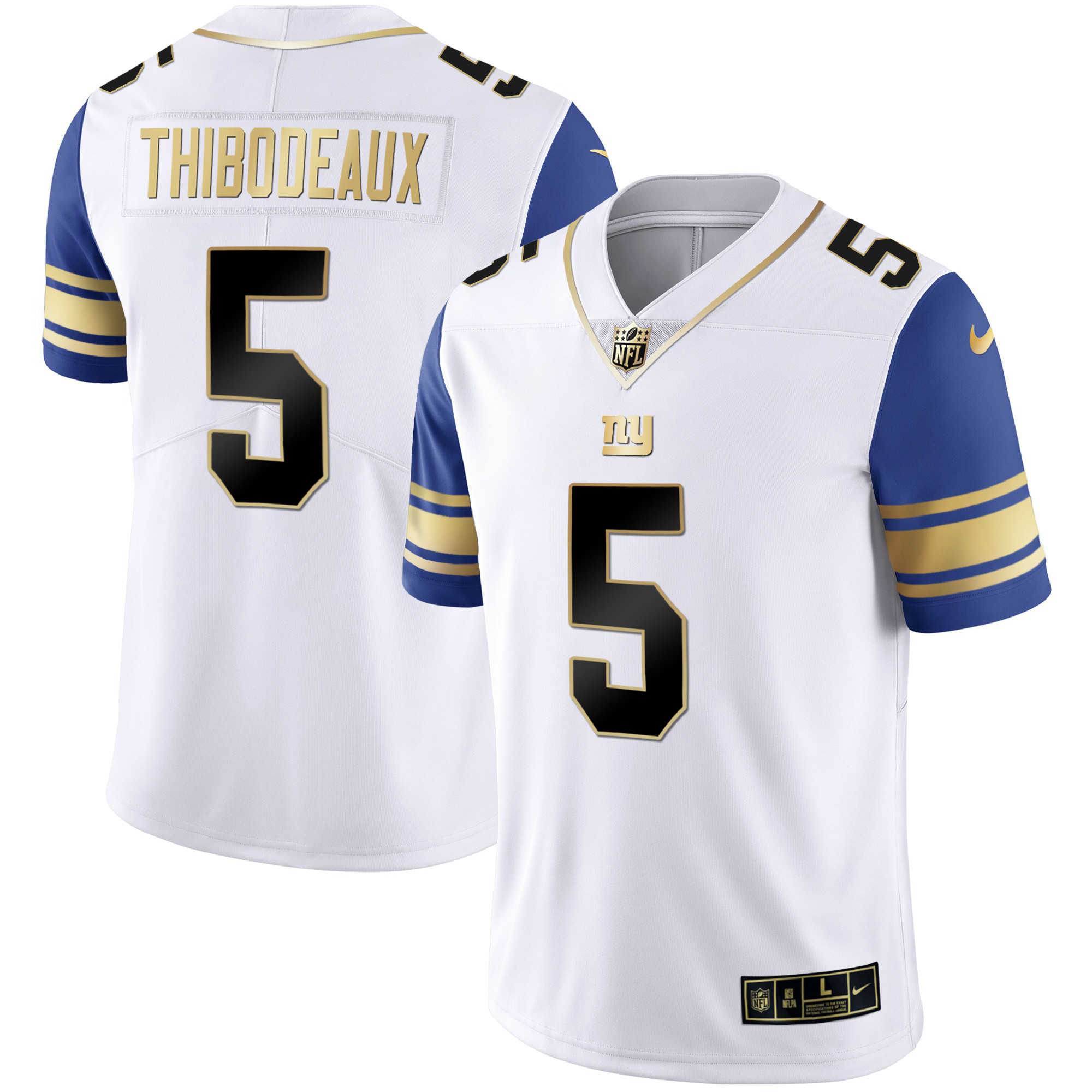 Kayvon Thibodeaux Men's New York Giants Vapor Gold Color Sleeve Jersey - All Stitched