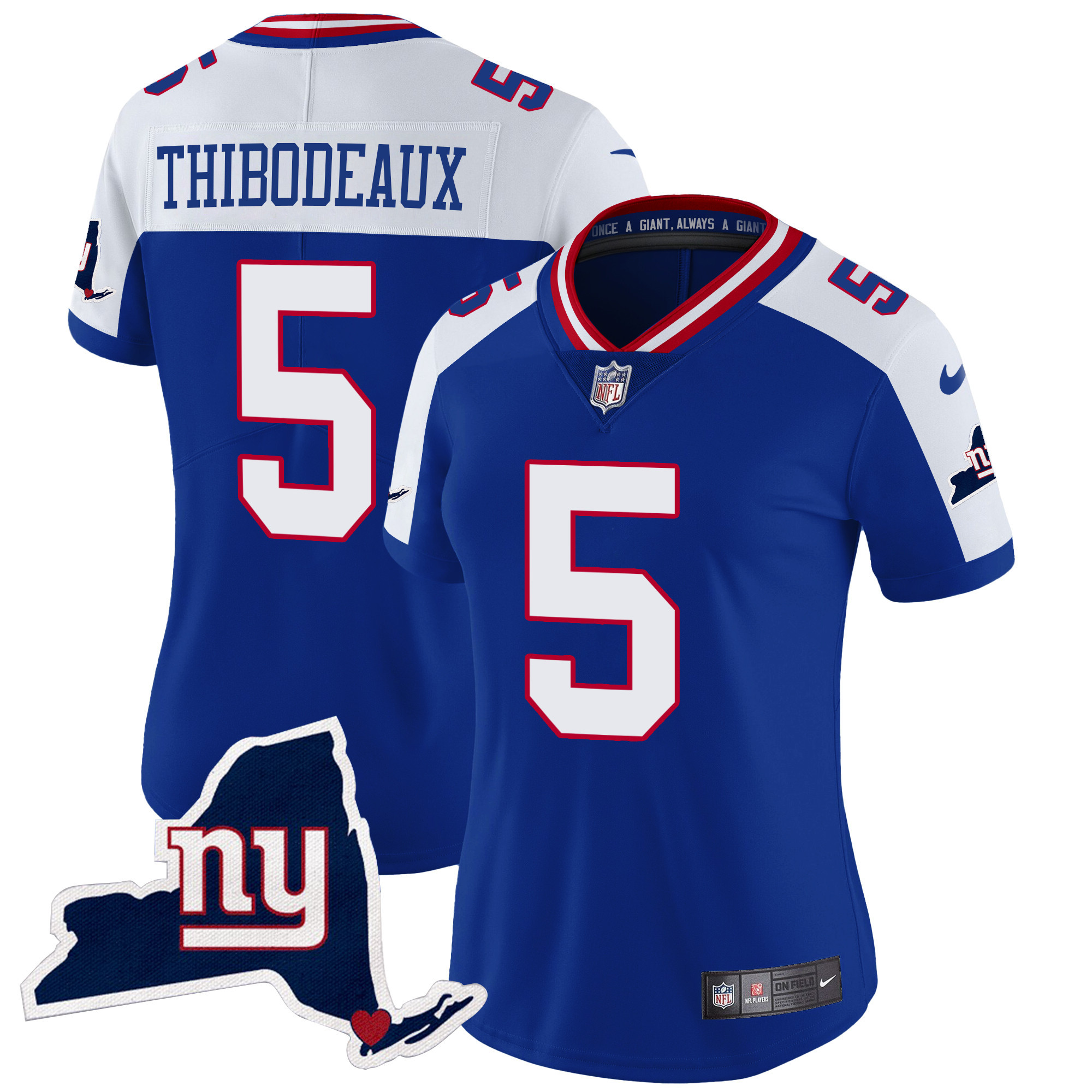 Kayvon Thibodeaux Women's New York Giants New York State Map Patch Limited Royal Alternate Jersey - All Stitched