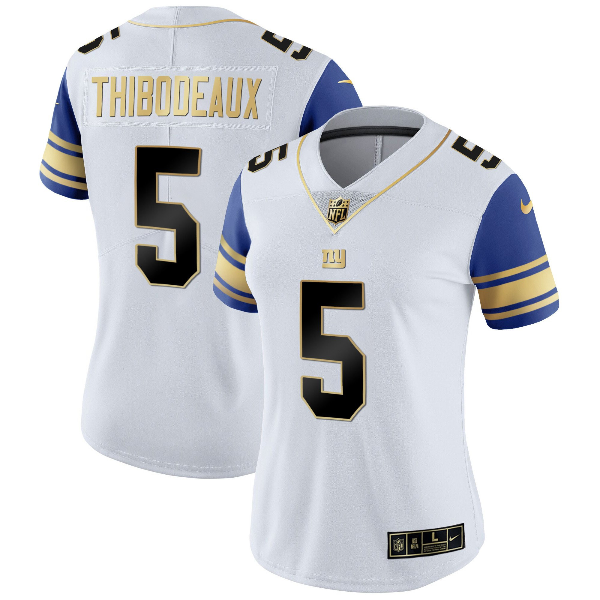 Kayvon Thibodeaux Women's New York Giants Vapor Gold Color Sleeve Jersey - All Stitched