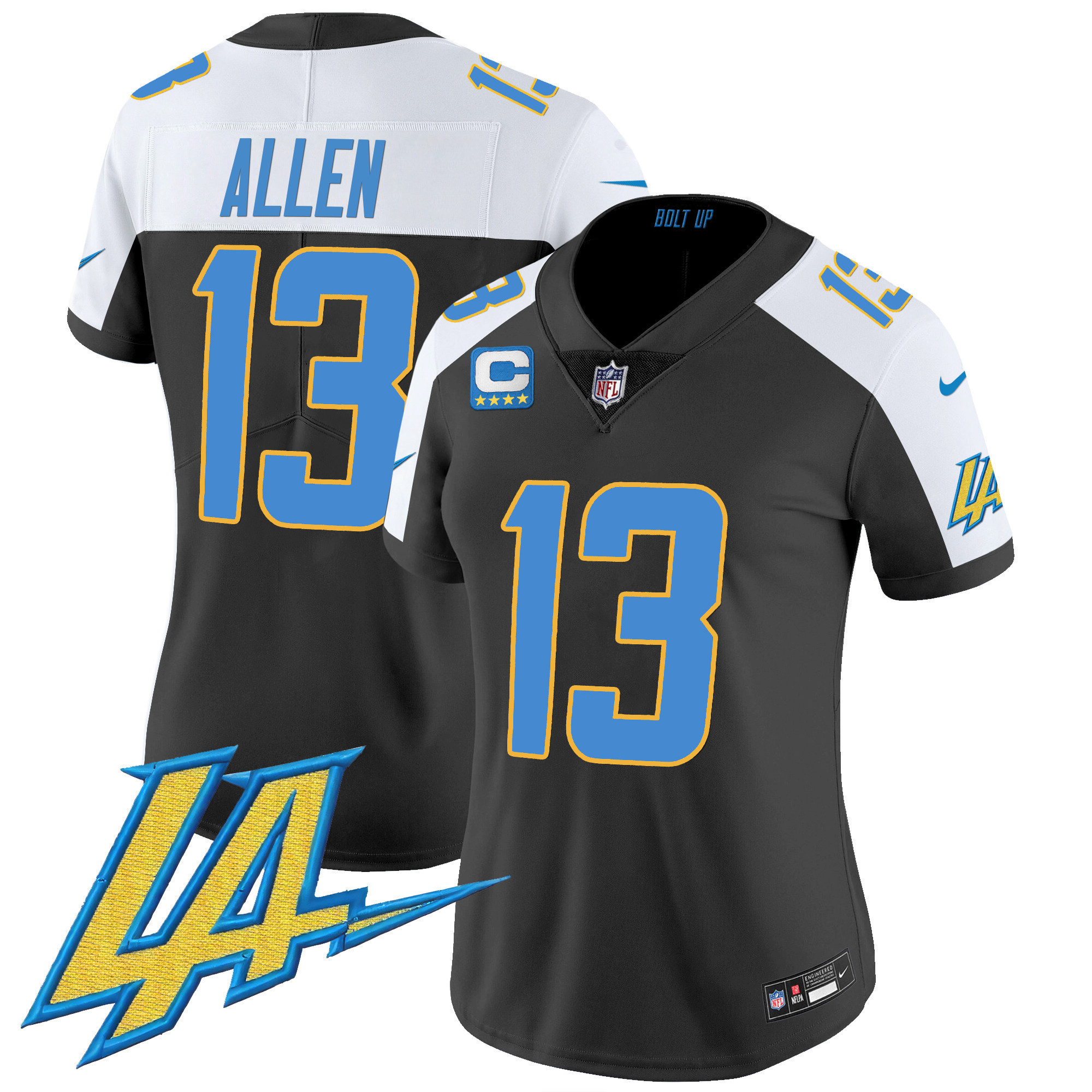 Keenan Allen Women's Los Angeles Chargers Vapor Limited Black Alternate Jersey - All Stitched