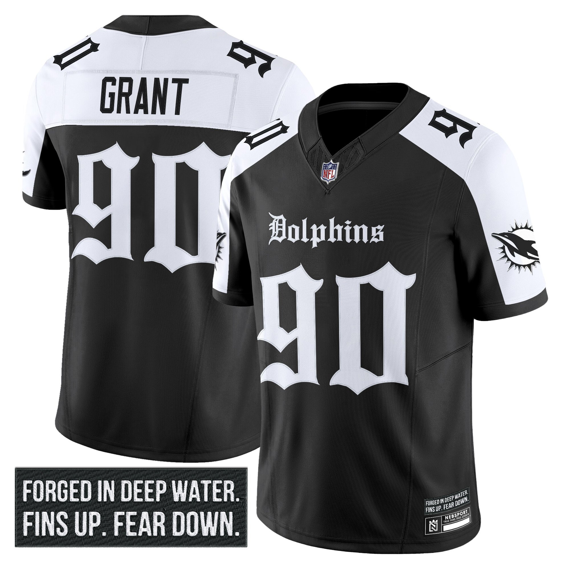 Kenneth Grant Men's Miami Dolphins 'Gothic Deep Water Edition' Vapor Limited Alternate Jersey - All Stitched