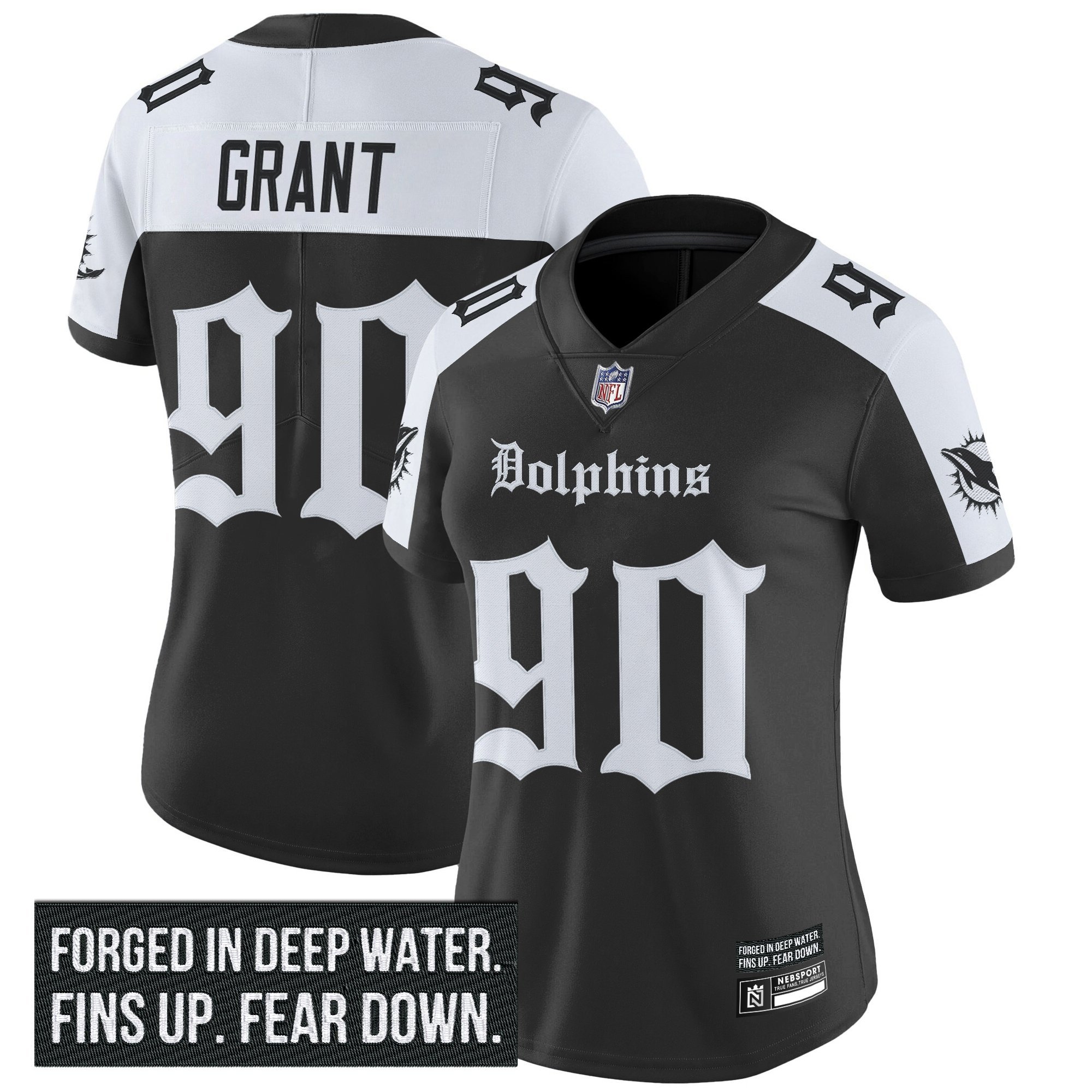 Kenneth Grant Women's Miami Dolphins 'Gothic Deep Water Edition' Vapor Limited Alternate Jersey - All Stitched