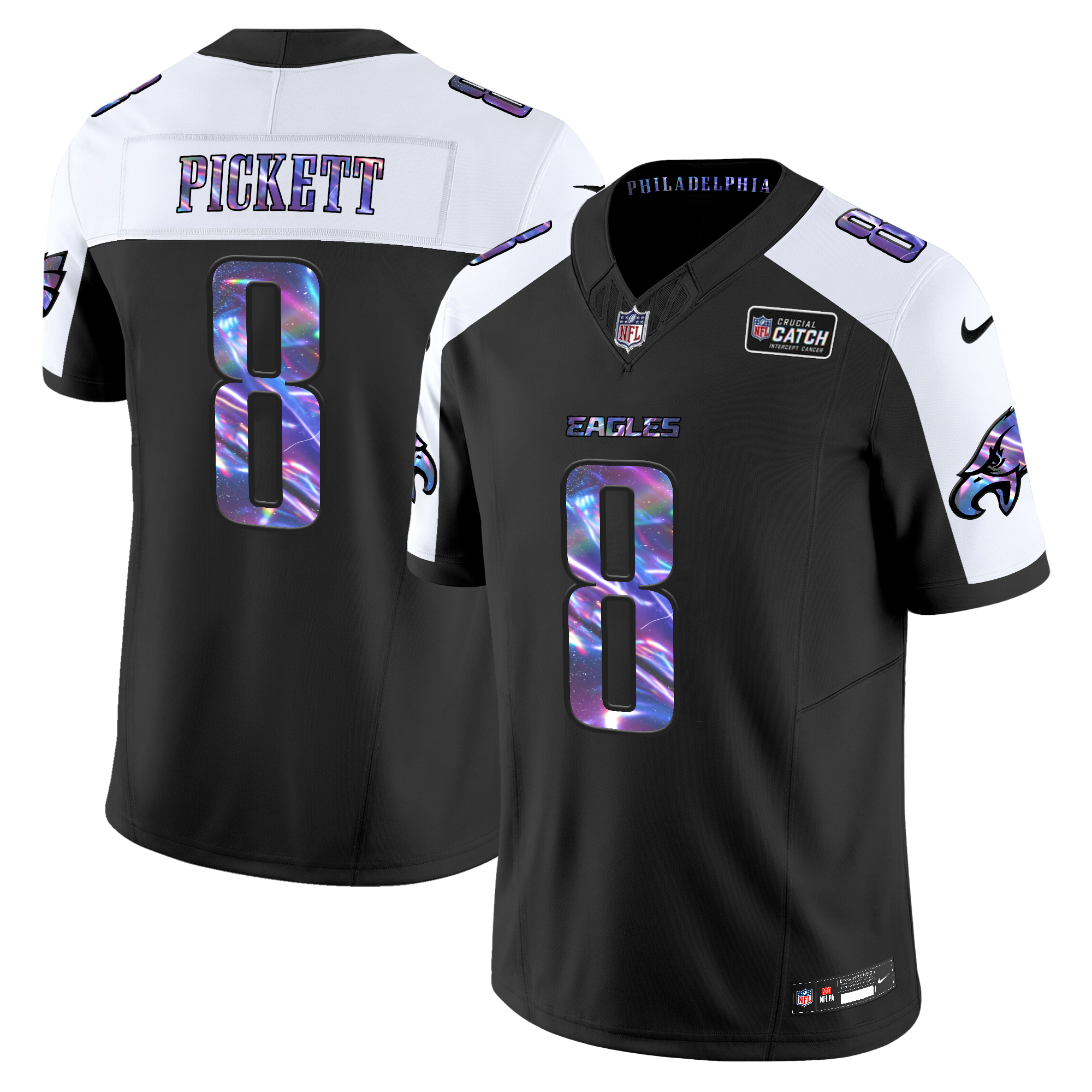 Kenny Pickett Men's Philadelphia Eagles 2024 Crucial Catch Vapor Limited Black Alternate Jersey - All Stitched