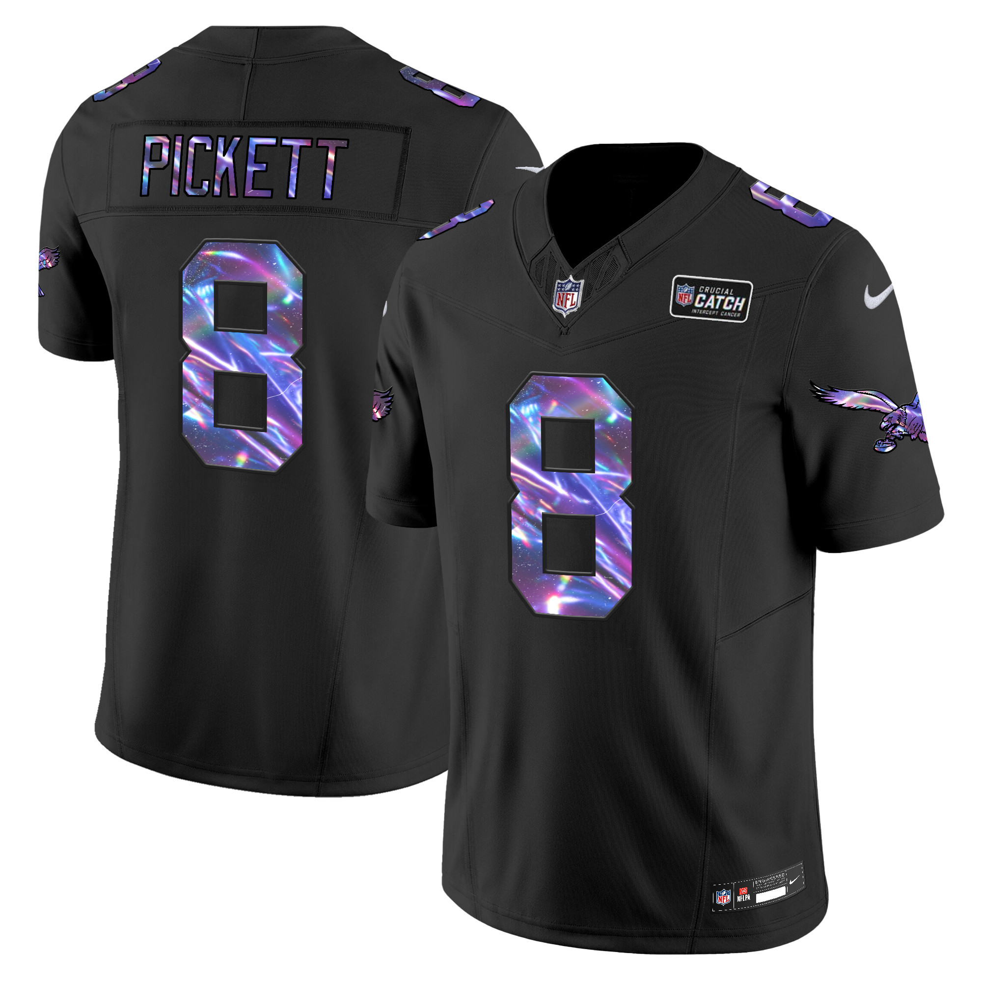 Kenny Pickett Men's Philadelphia Eagles 2024 Crucial Catch Vapor Limited Black Jersey - All Stitched