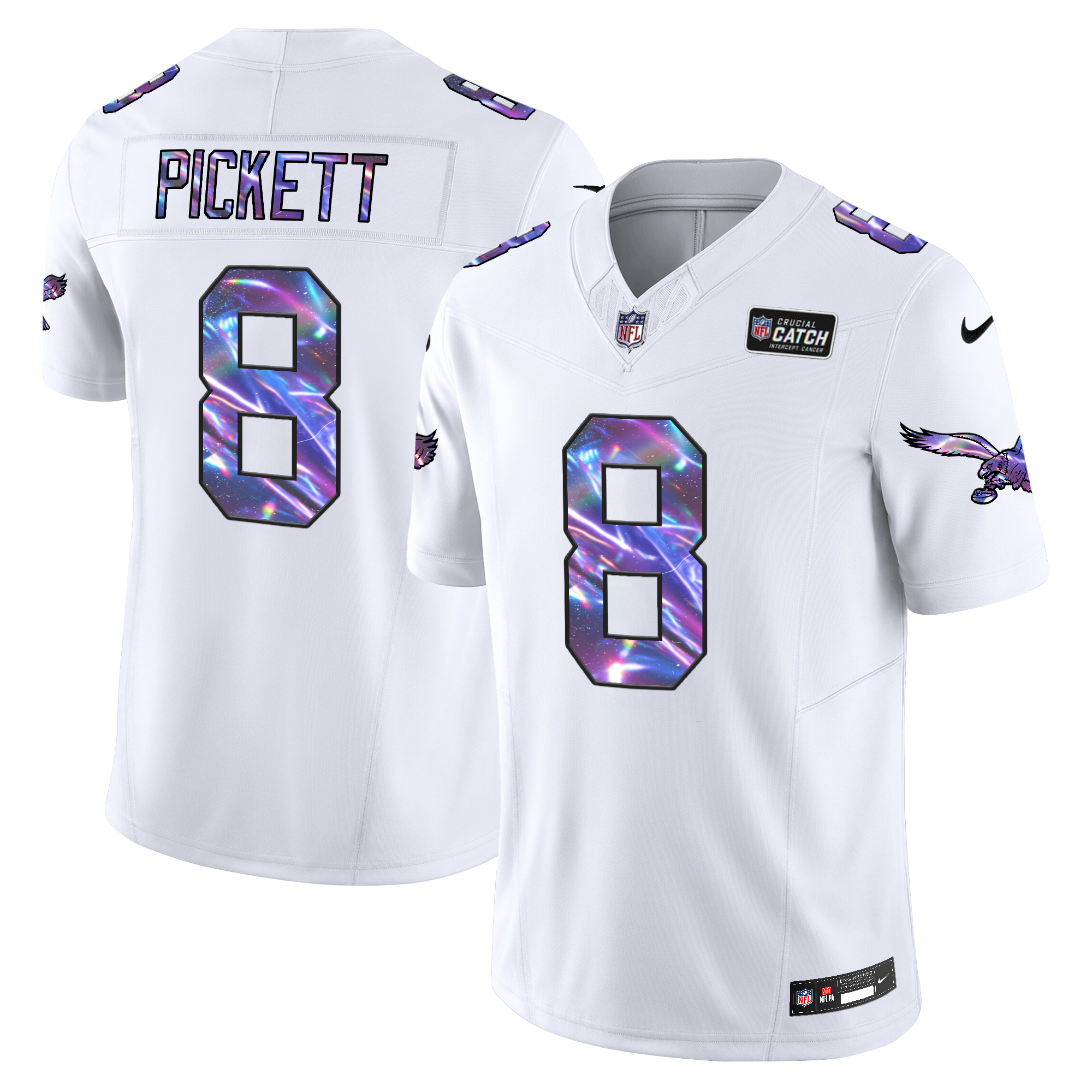 Kenny Pickett Men's Philadelphia Eagles 2024 Crucial Catch Vapor Limited White Jersey - All Stitched