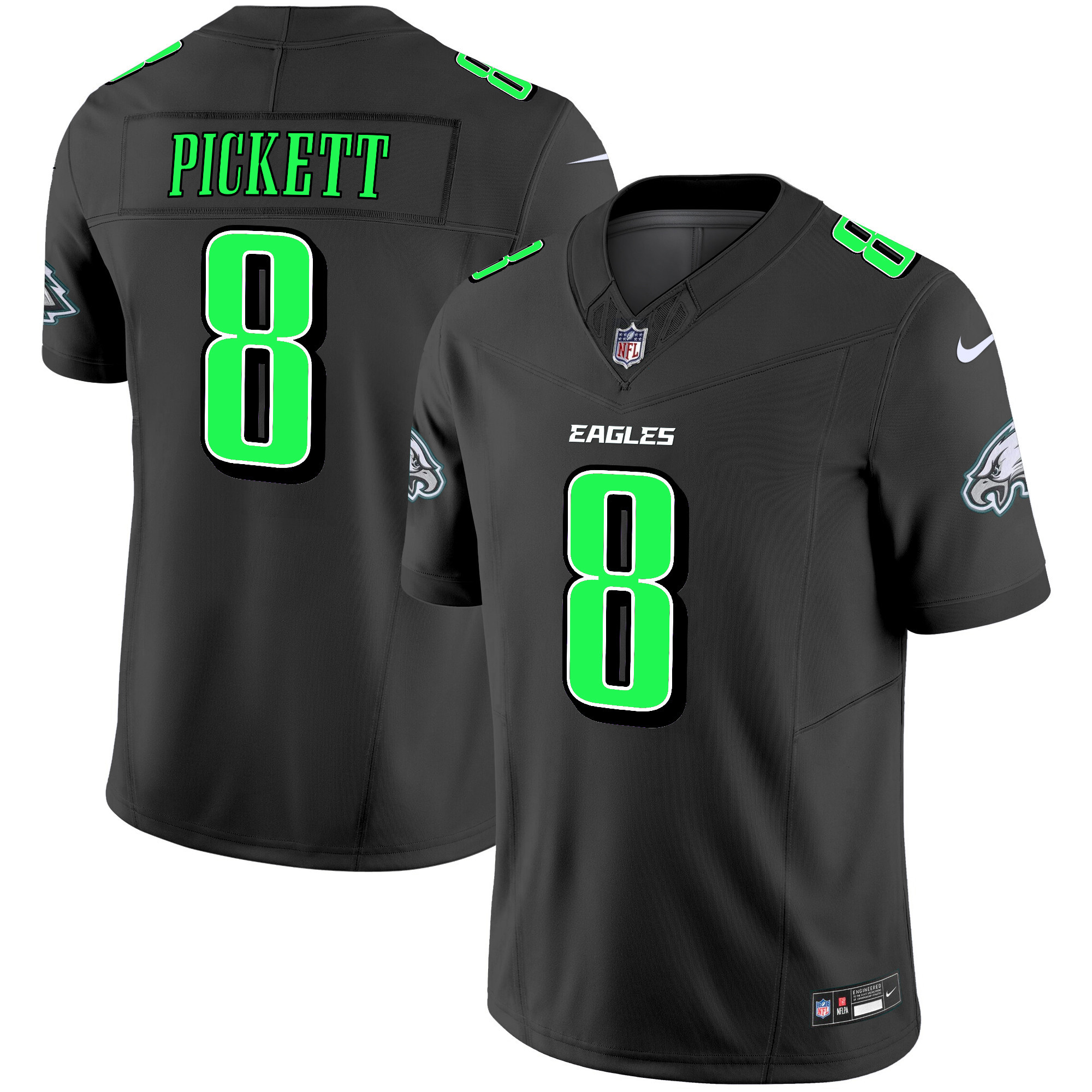 Kenny Pickett Men's Philadelphia Eagles 2024 Practice Vapor Limited Black Jersey - All Stitched