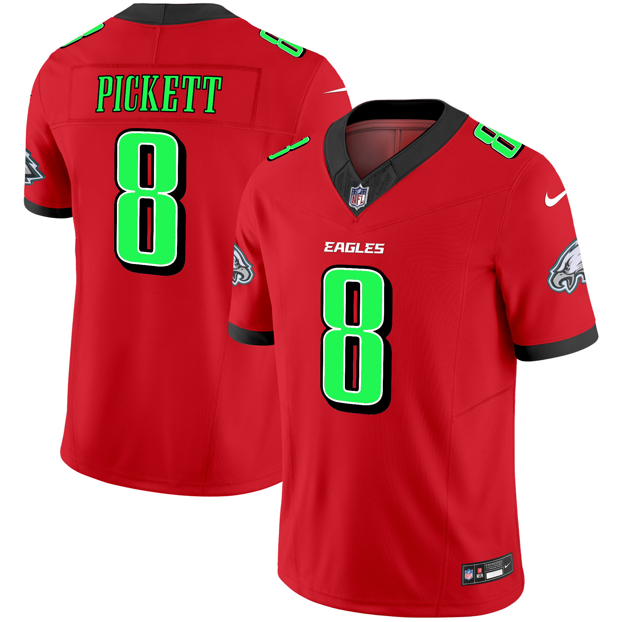 Kenny Pickett Men's Philadelphia Eagles 2024 Practice Vapor Limited Red Jersey - All Stitched