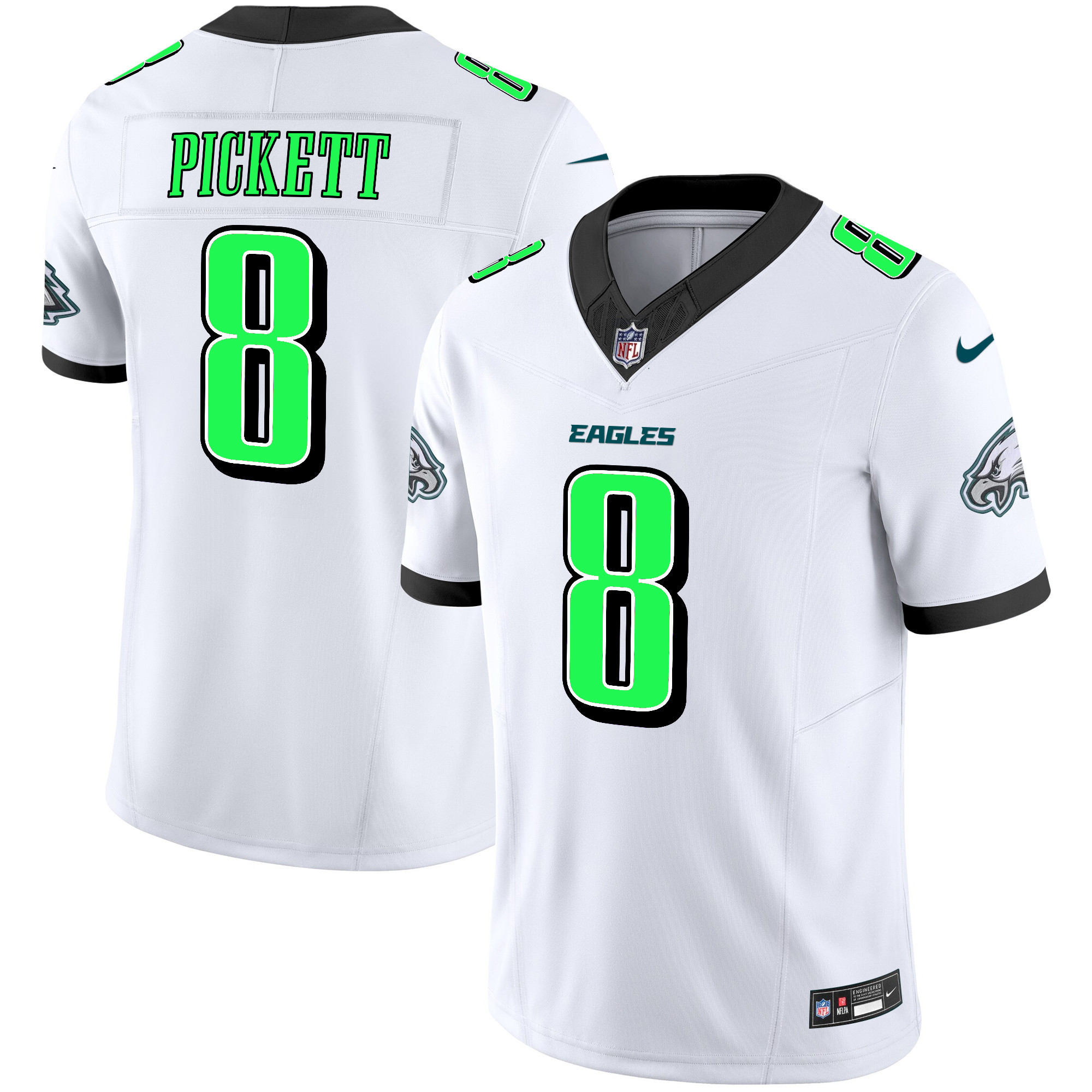 Kenny Pickett Men's Philadelphia Eagles 2024 Practice Vapor Limited White Jersey - All Stitched
