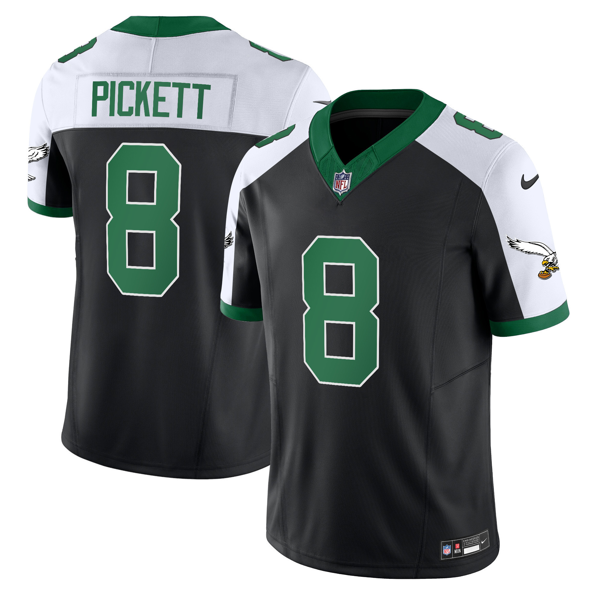 Kenny Pickett Men's Philadelphia Eagles Kelly Green Vapor Limited Black Alternate Jersey - All Stitched