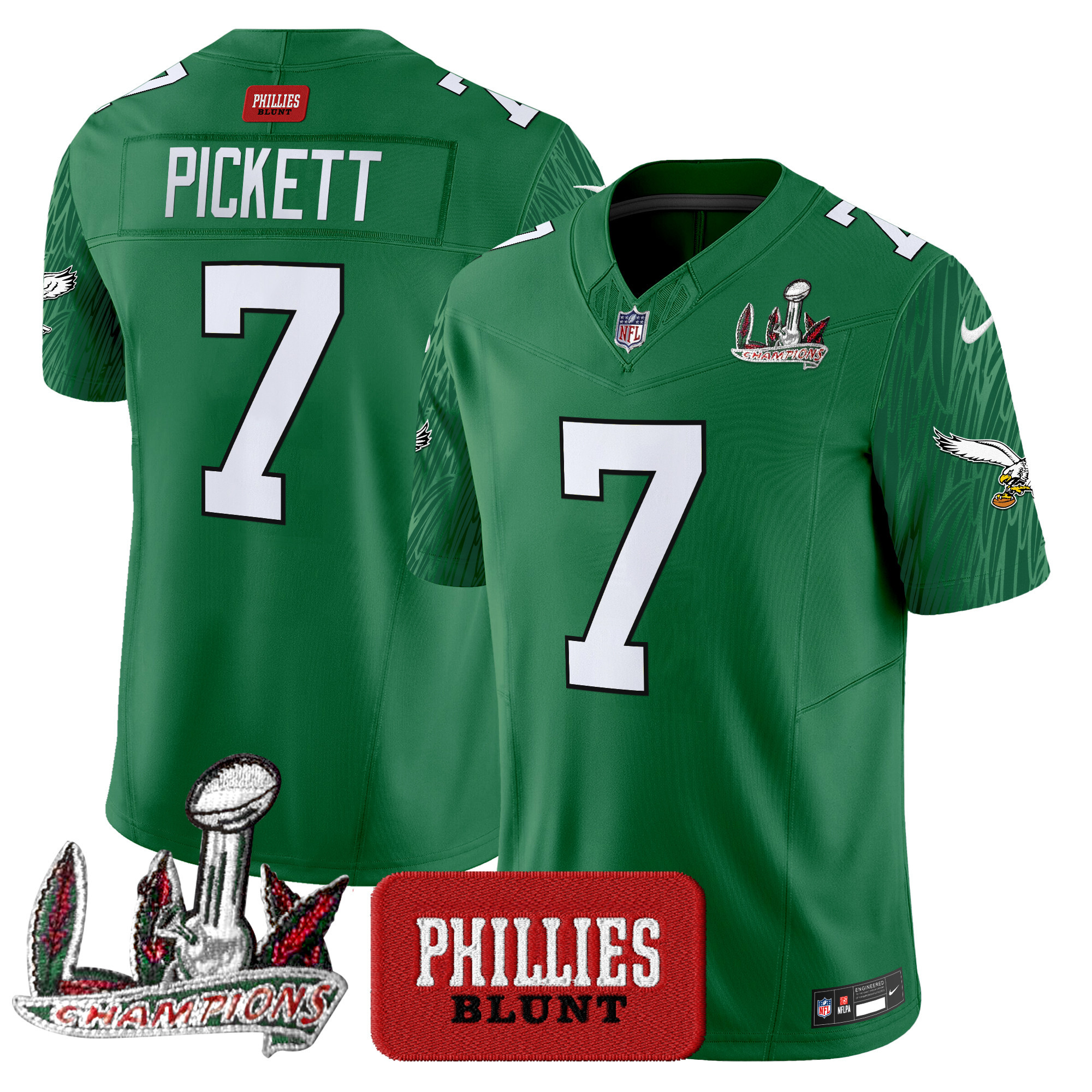 Kenny Pickett Men's Philadelphia Eagles Phillies Blunt Vapor Limited Jersey - Stitched Kelly Green Jersey - All Stitched