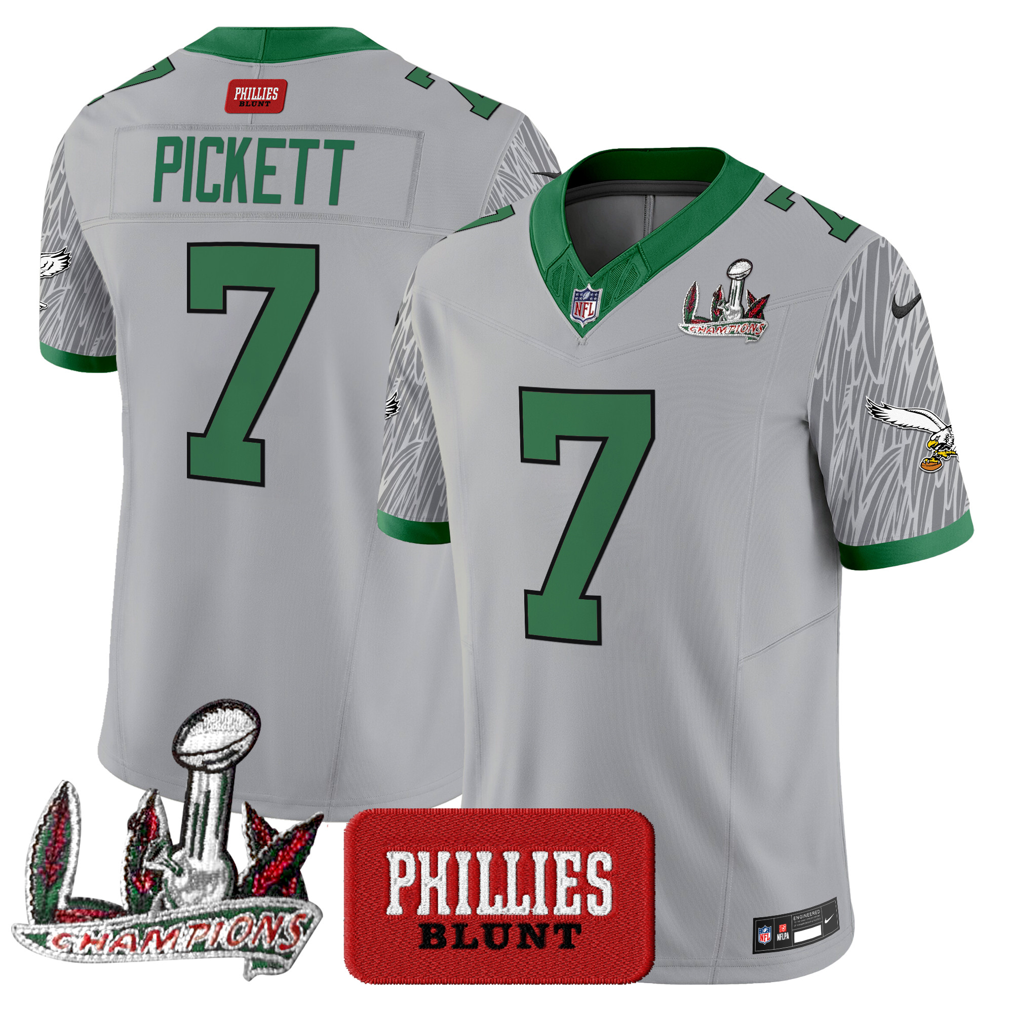 Kenny Pickett Men's Philadelphia Eagles Phillies Blunt Vapor Limited Jersey - Stitched Smoke Jersey - All Stitched