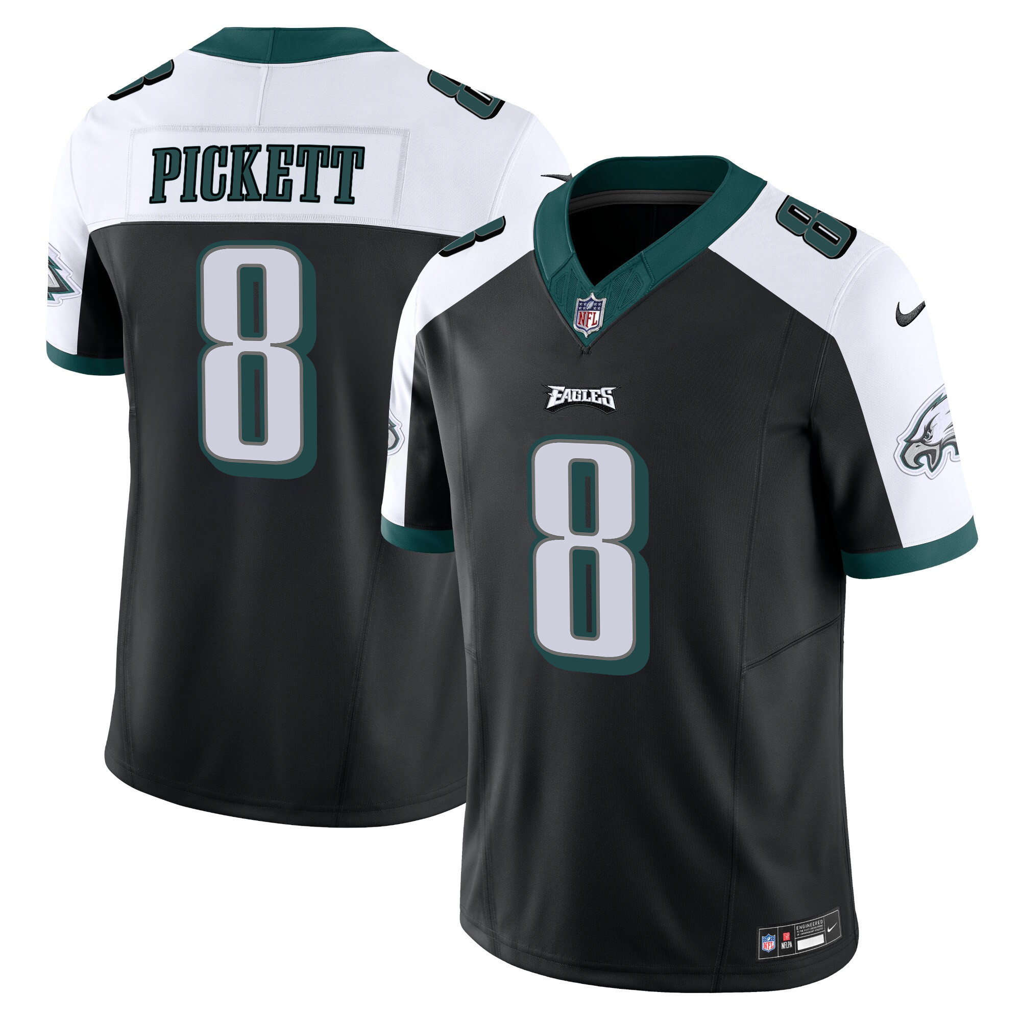Kenny Pickett Men's Philadelphia Eagles Vapor Limited Black Alternate Jersey - All Stitched