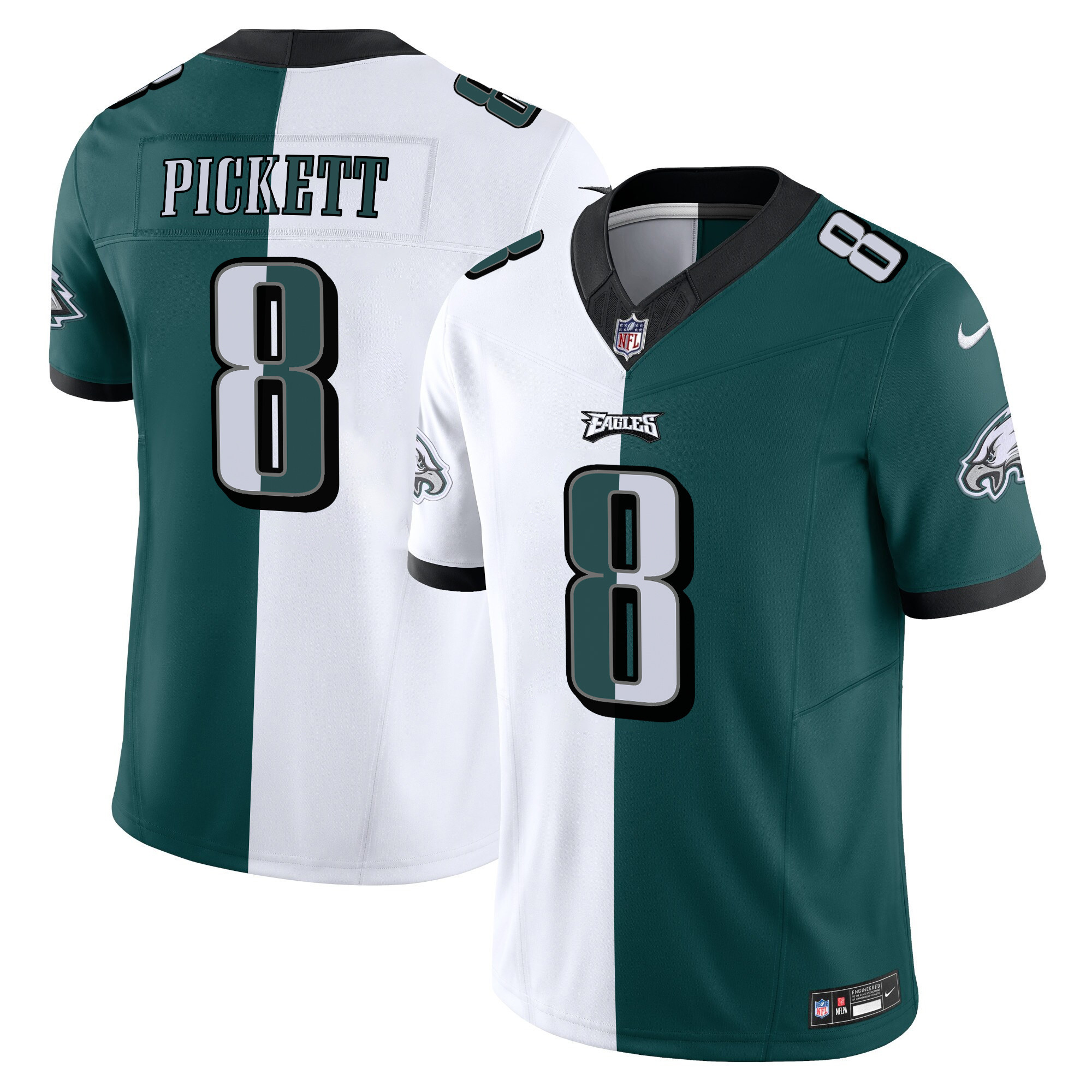 Kenny Pickett Men's Philadelphia Eagles Vapor Limited Split Jersey - All Stitched