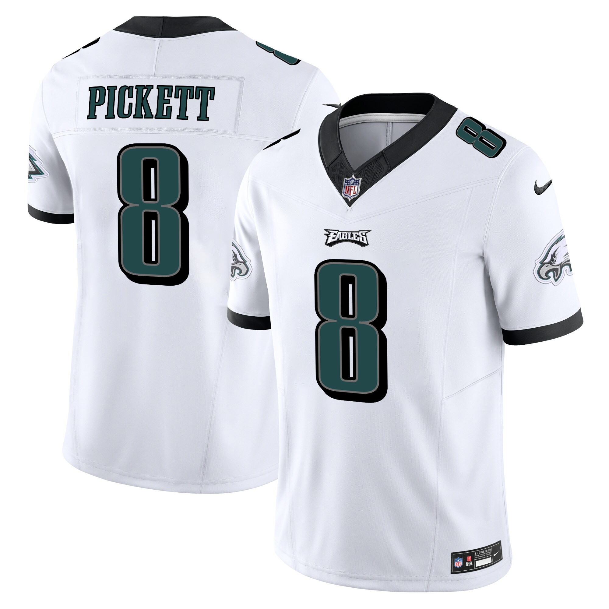Kenny Pickett Men's Philadelphia Eagles Vapor Limited White Jersey - All Stitched