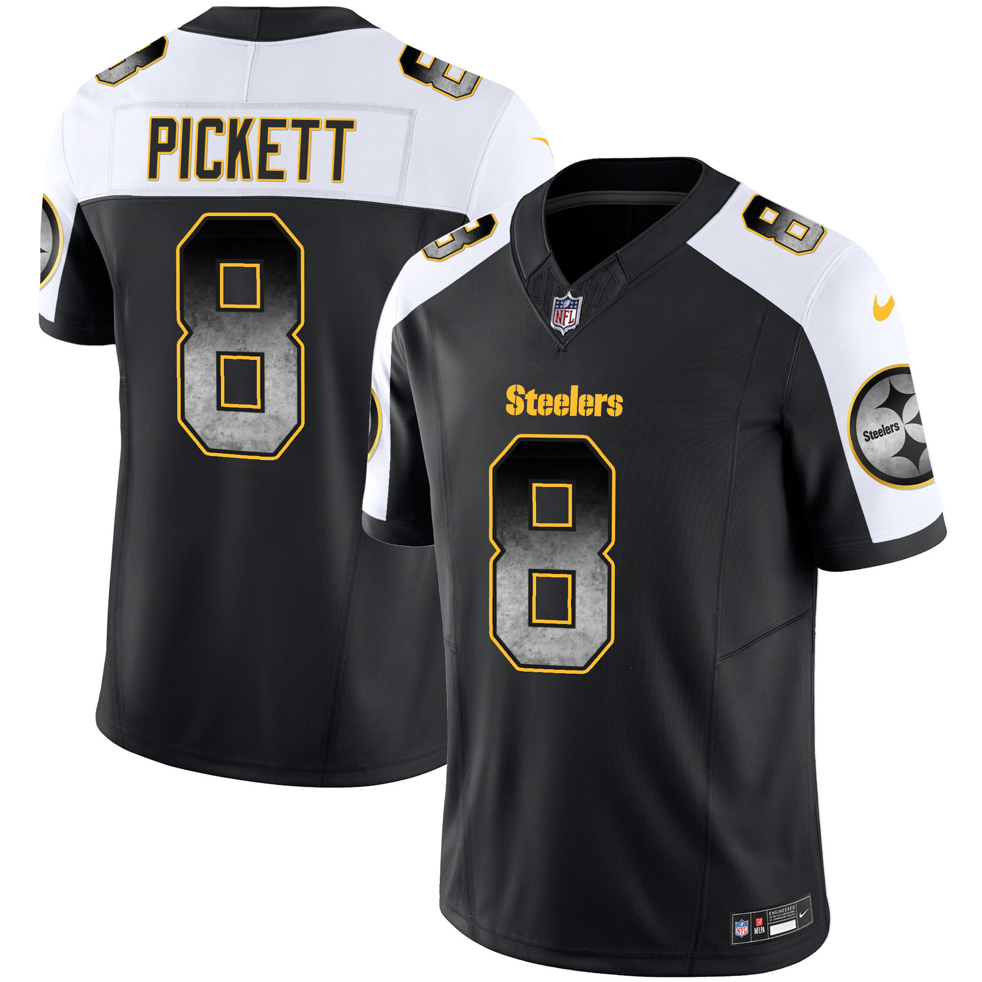 Kenny Pickett Men's Pittsburgh Steelers Arch Smoke Vapor Alternate Jersey - All Stitched