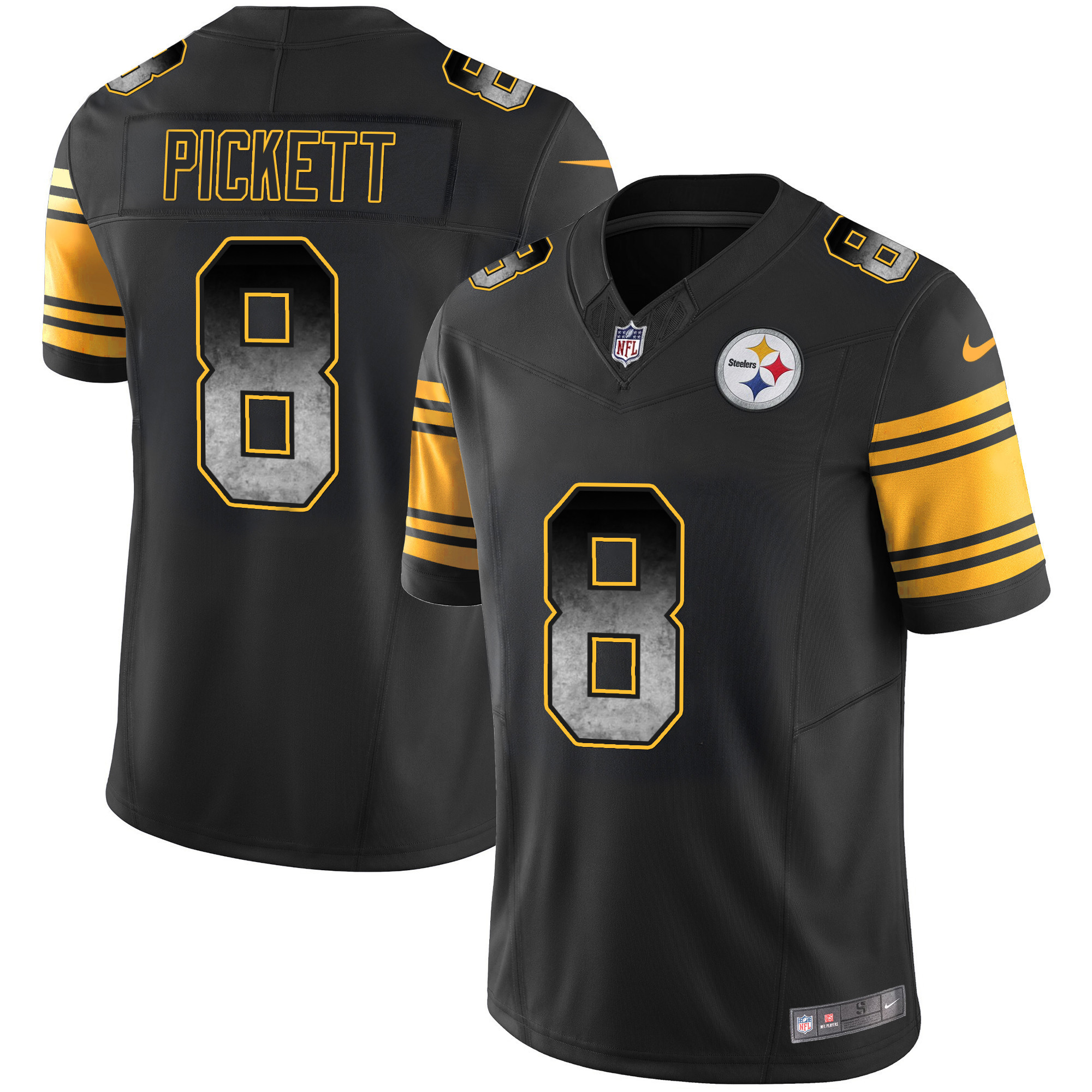 Kenny Pickett Men's Pittsburgh Steelers Arch Smoke Vapor Color Rush Jersey - All Stitched
