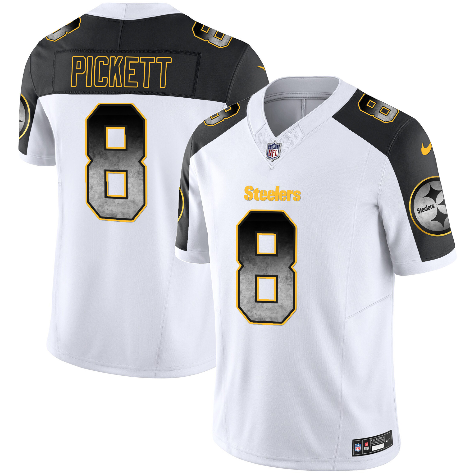 Kenny Pickett Men's Pittsburgh Steelers Arch Smoke Vapor Inverted Jersey - All Stitched