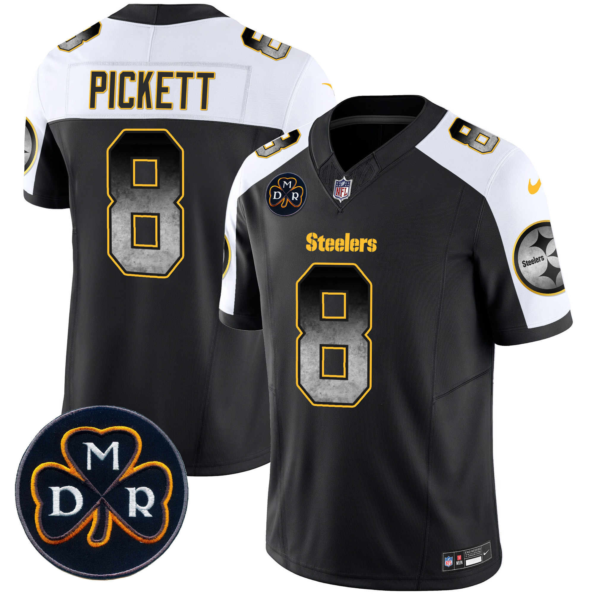 Kenny Pickett Men's Pittsburgh Steelers DMR Patch Arch Smoke Vapor Limited Alternate Jersey - All Stitched