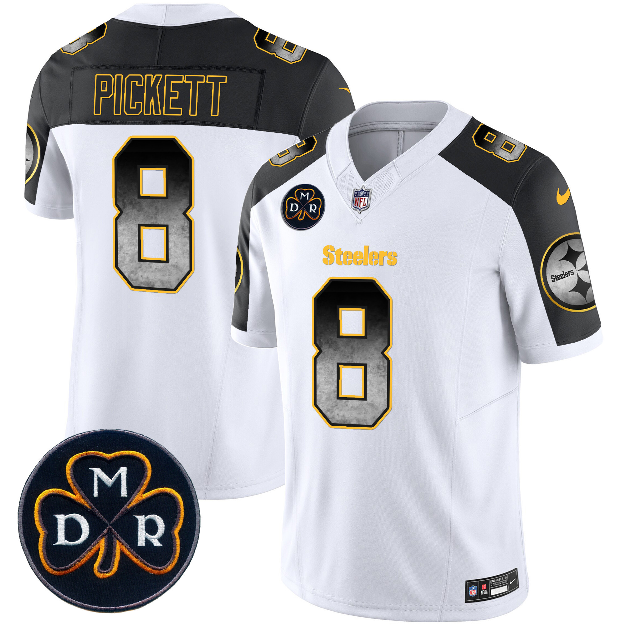 Kenny Pickett Men's Pittsburgh Steelers DMR Patch Arch Smoke Vapor Limited Inverted Jersey - All Stitched