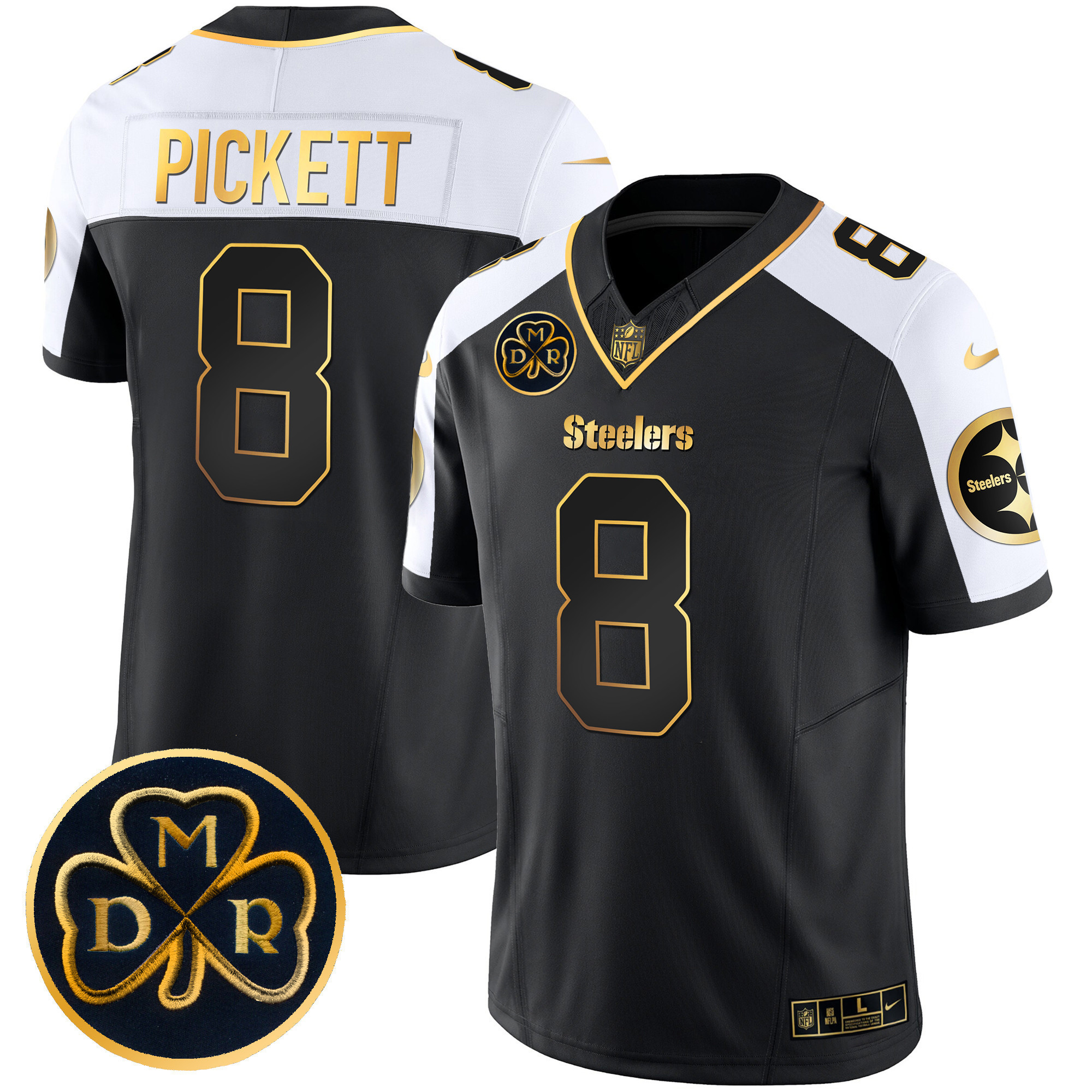 Kenny Pickett Men's Pittsburgh Steelers DMR Patch Gold Vapor Limited Alternate Jersey - All Stitched