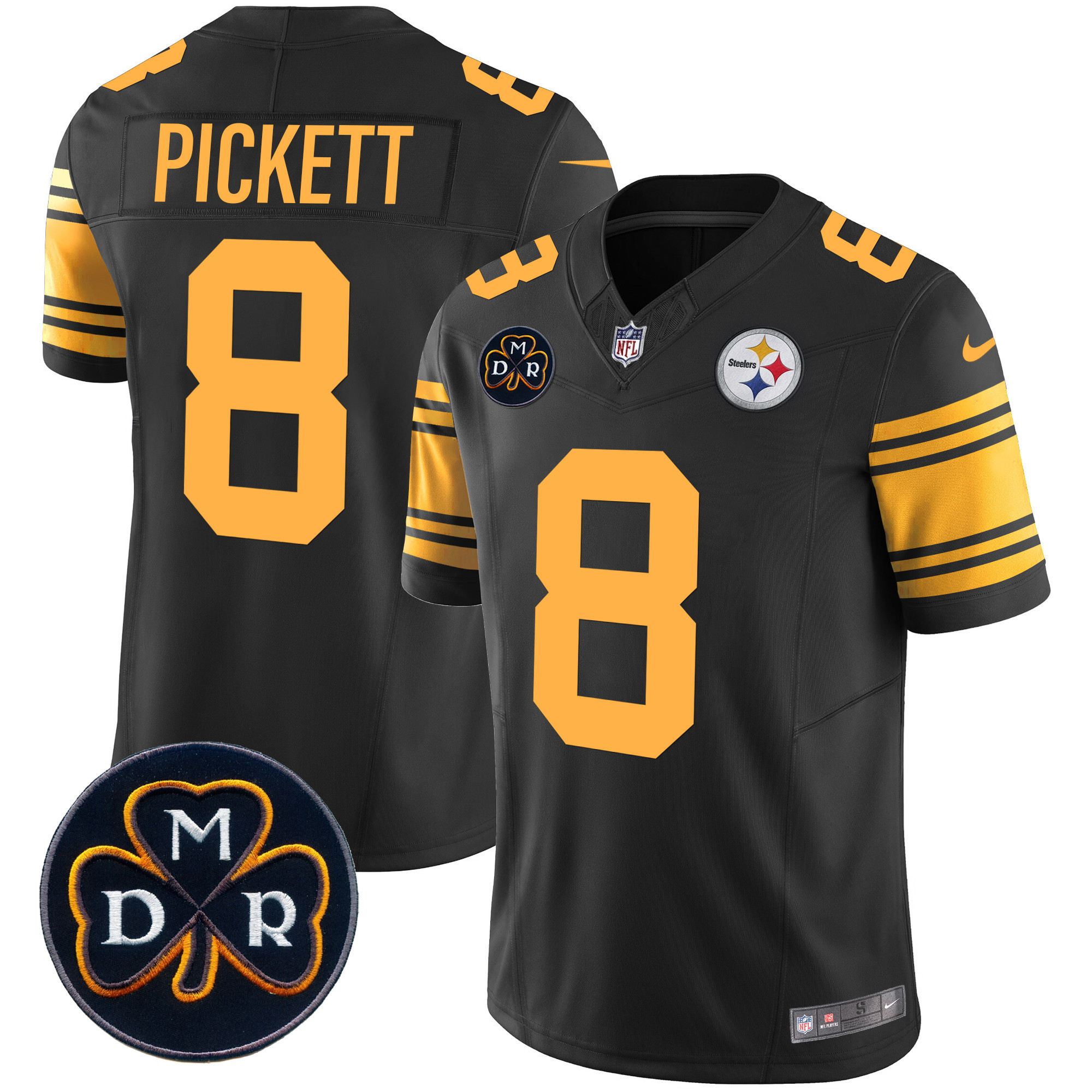 Kenny Pickett Men's Pittsburgh Steelers DMR Patch Vapor Limited Color Rush Jersey - All Stitched