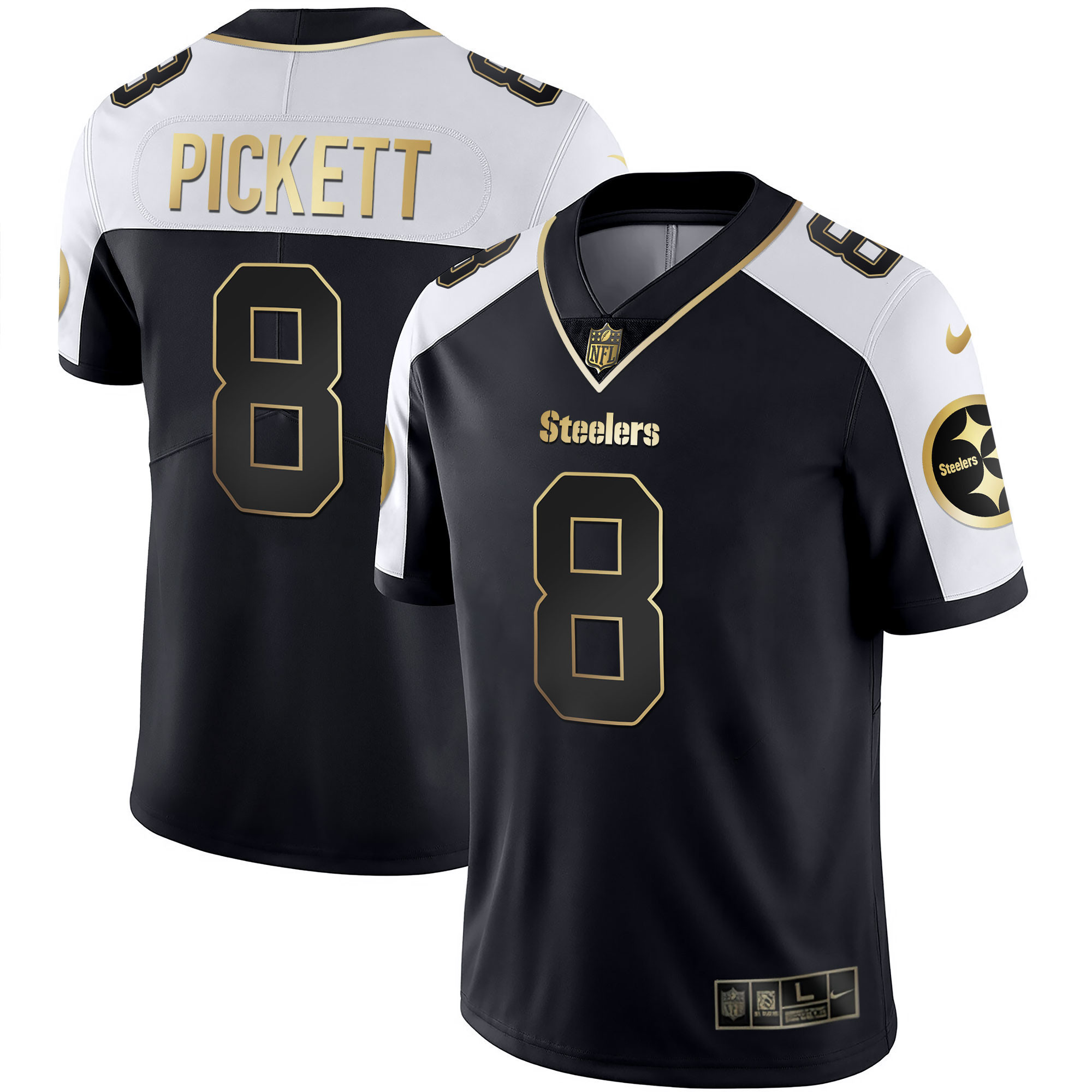 Kenny Pickett Men's Pittsburgh Steelers Gold & Split - All Stitched Alternate Jersey - All Stitched