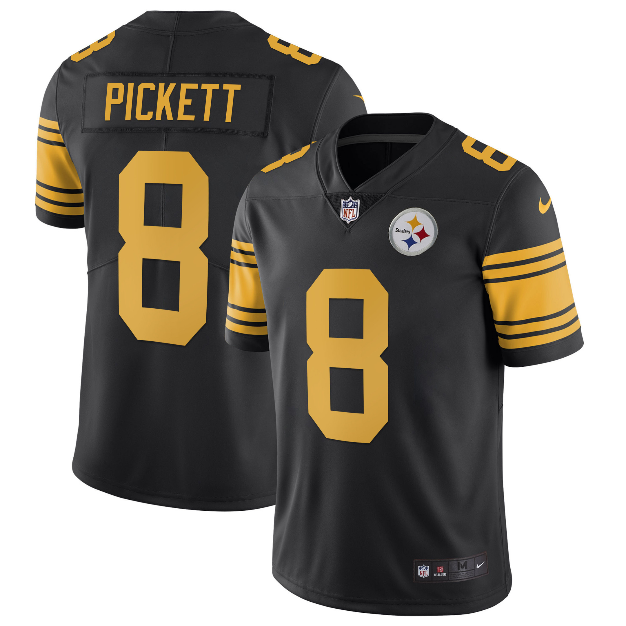 Kenny Pickett Men's Pittsburgh Steelers Gold & Split - All Stitched Color Rush Jersey - All Stitched