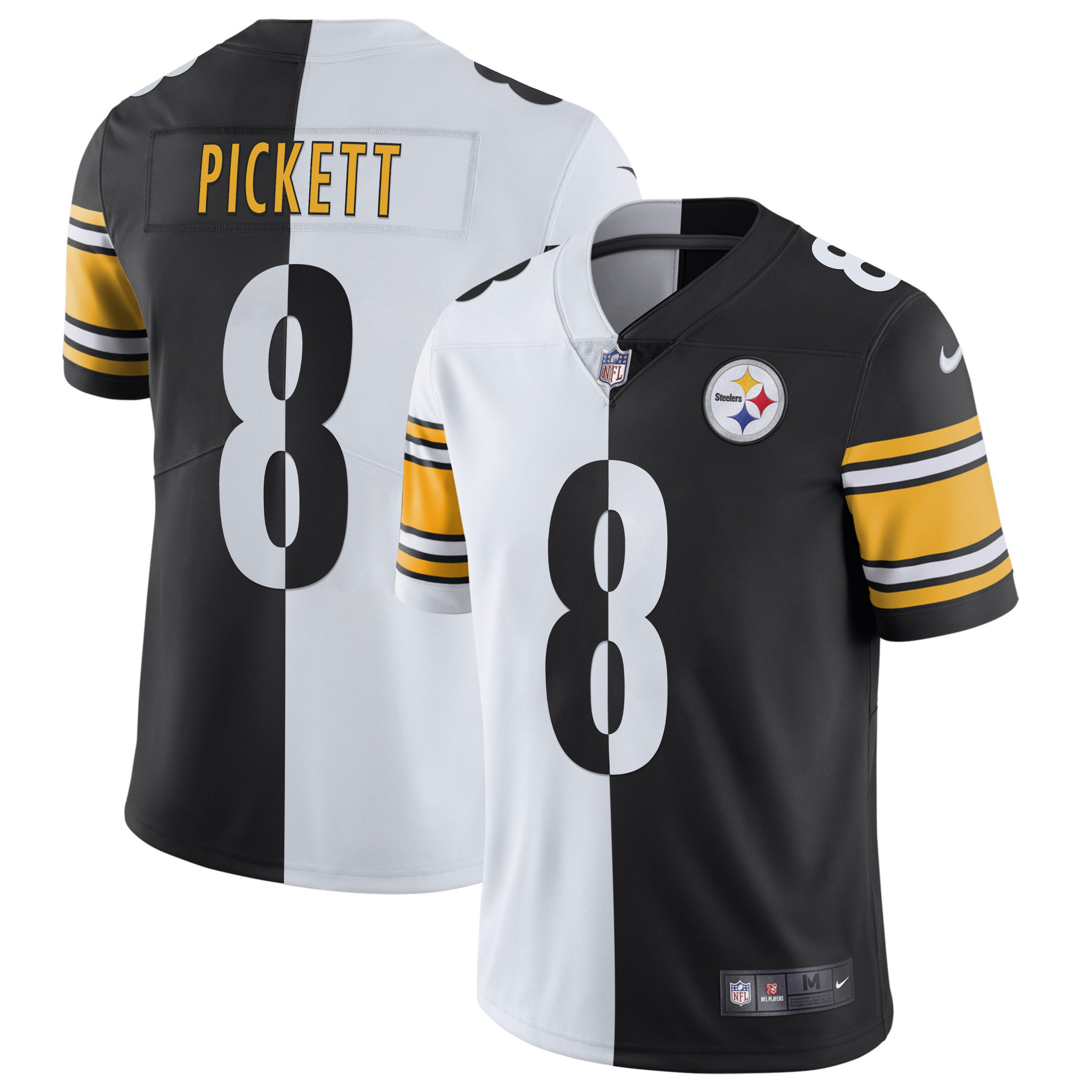 Kenny Pickett Men's Pittsburgh Steelers Gold & Split - All Stitched Split Jersey - All Stitched