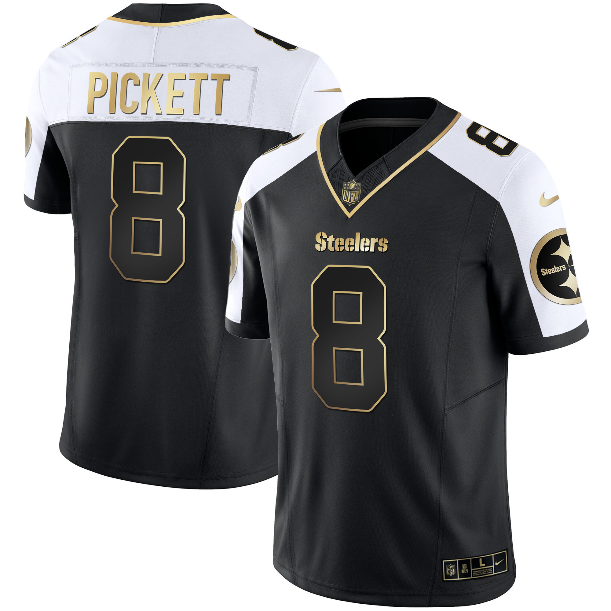Kenny Pickett Men's Pittsburgh Steelers Gold Vapor Alternate Jersey - All Stitched