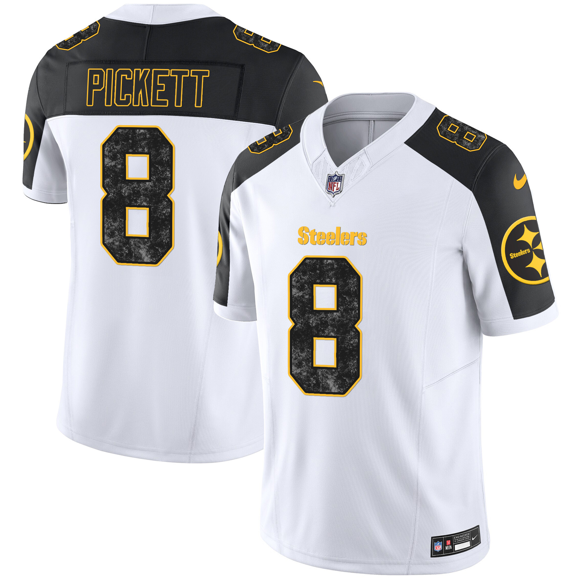 Kenny Pickett Men's Pittsburgh Steelers Grunge Vapor Limited Inverted Jersey - All Stitched