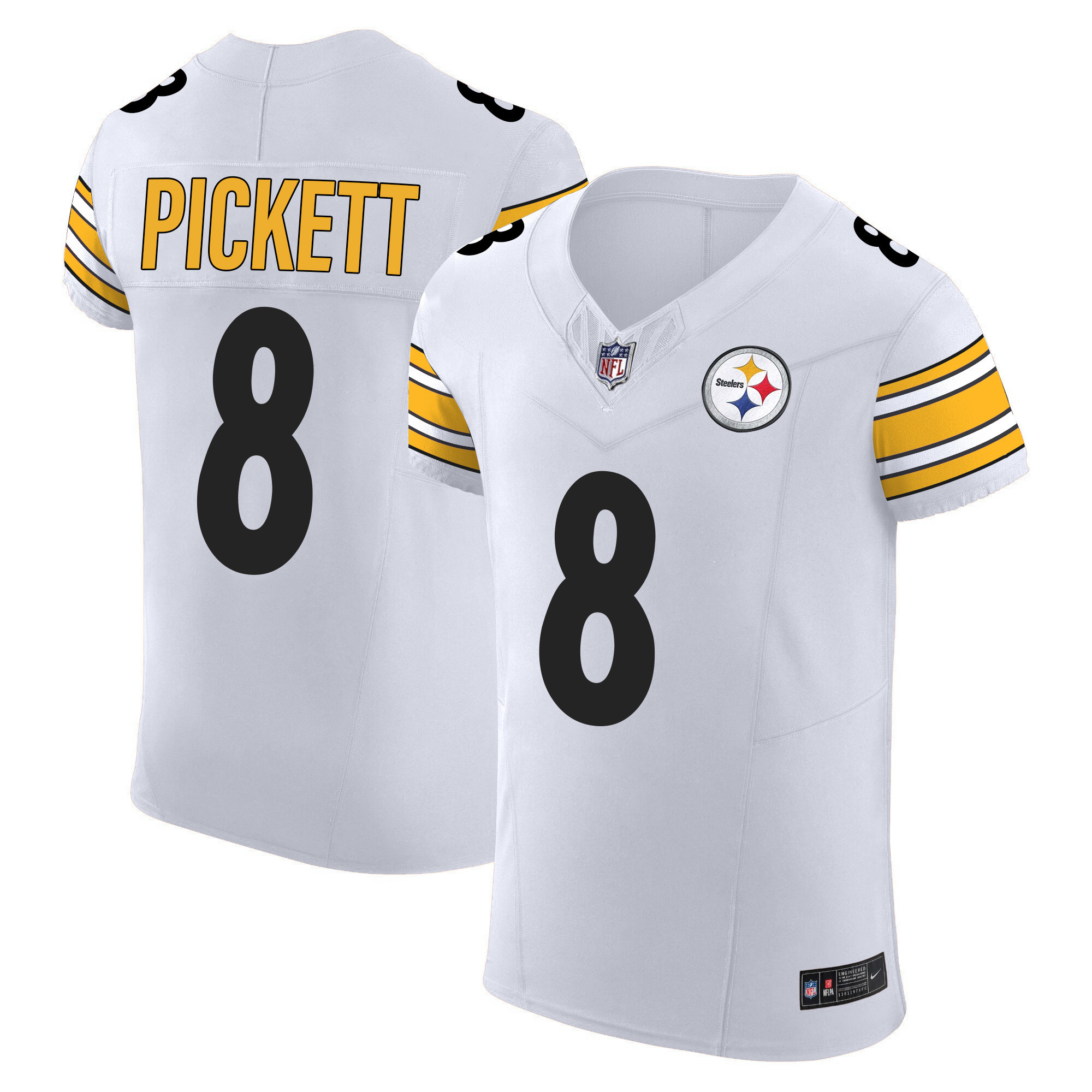 Kenny Pickett Men's Pittsburgh Steelers Vapor Elite White Jersey - All Stitched