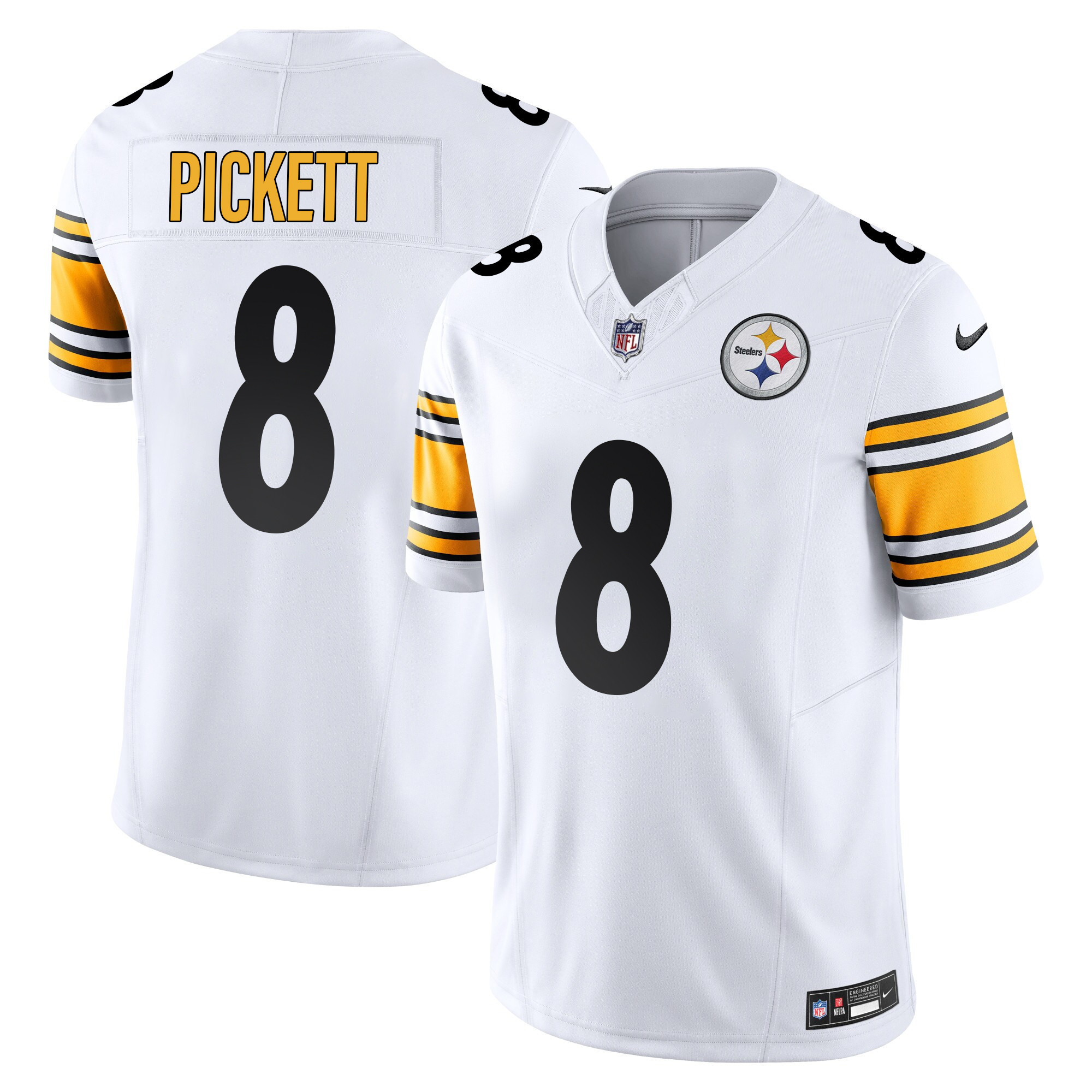 Kenny Pickett Men's Pittsburgh Steelers Vapor Limited White Jersey - All Stitched