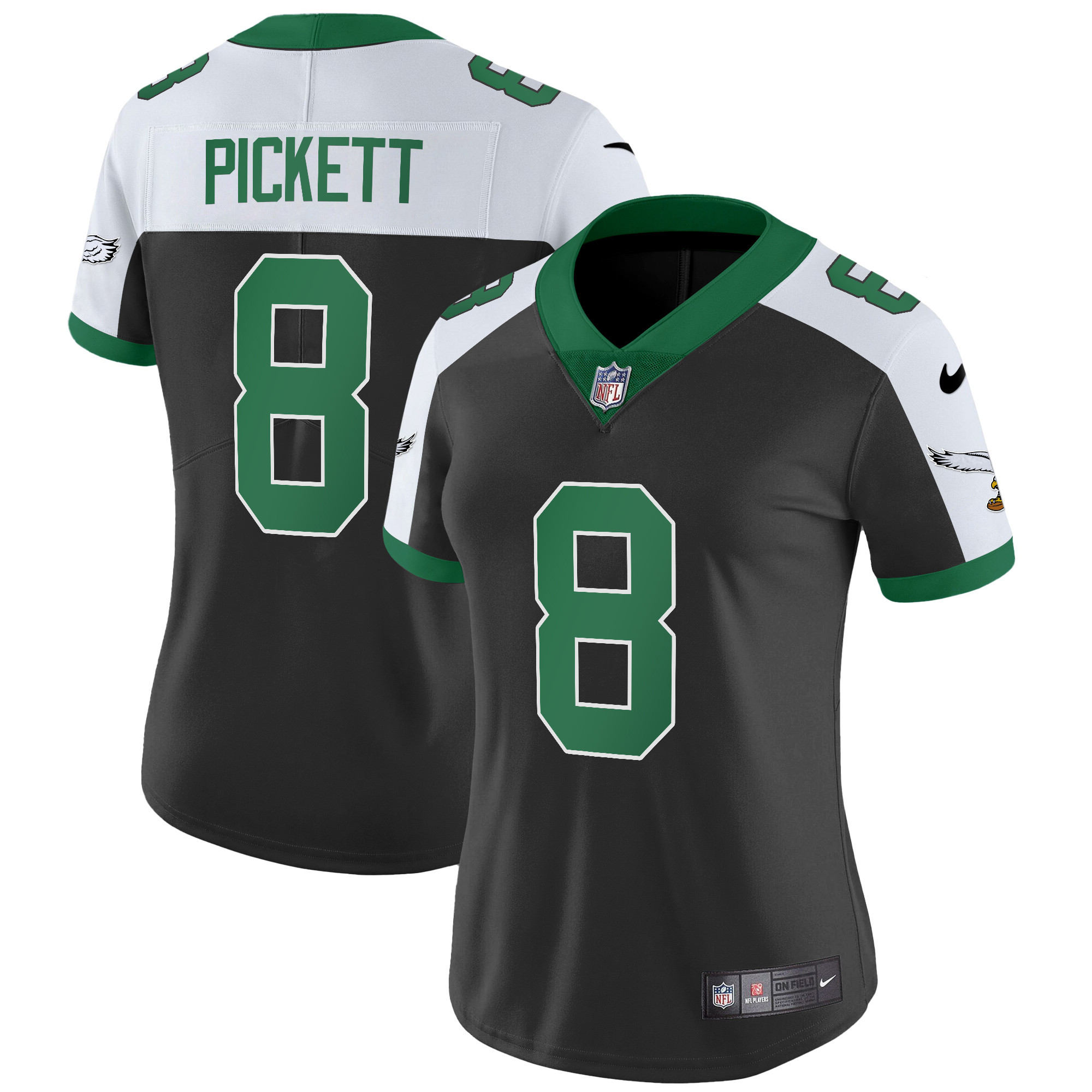 Kenny Pickett Women's Philadelphia Eagles Kelly Green Vapor Limited Black Alternate Jersey - All Stitched