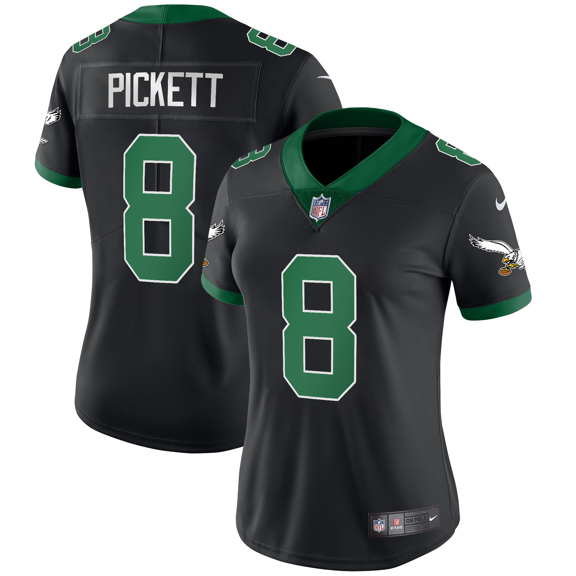 Kenny Pickett Women's Philadelphia Eagles Kelly Green Vapor Limited Black Jersey - All Stitched