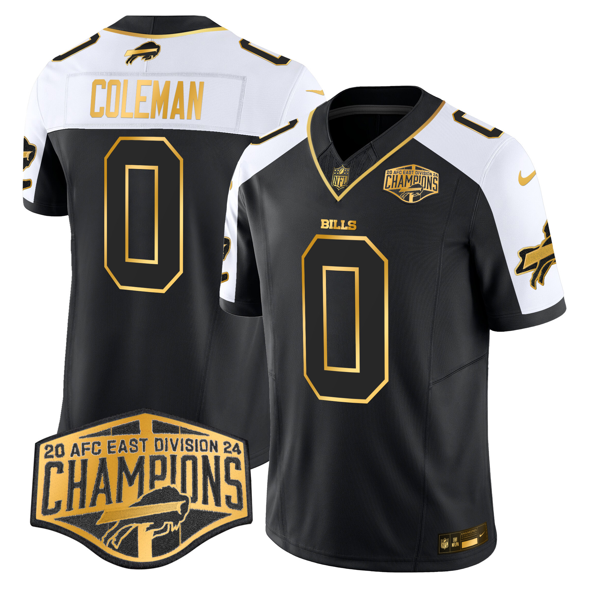 Keon Coleman Men's Buffalo Bills 2024 AFC East Division Champions Gold Vapor Limited Alternate Jersey - All Stitched