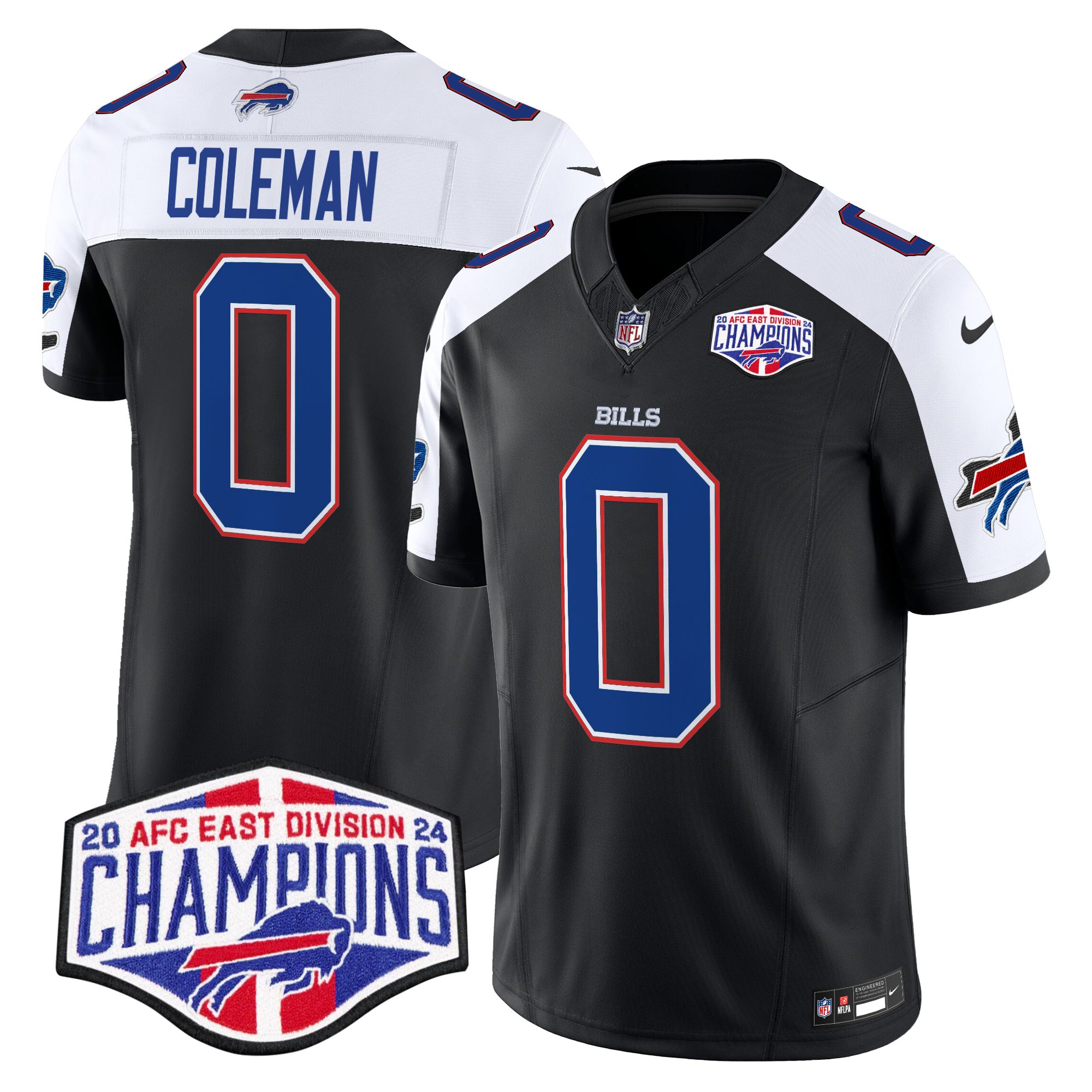 Keon Coleman Men's Buffalo Bills 2024 AFC East Division Champions Vapor Limited Black Alternate Jersey - All Stitched