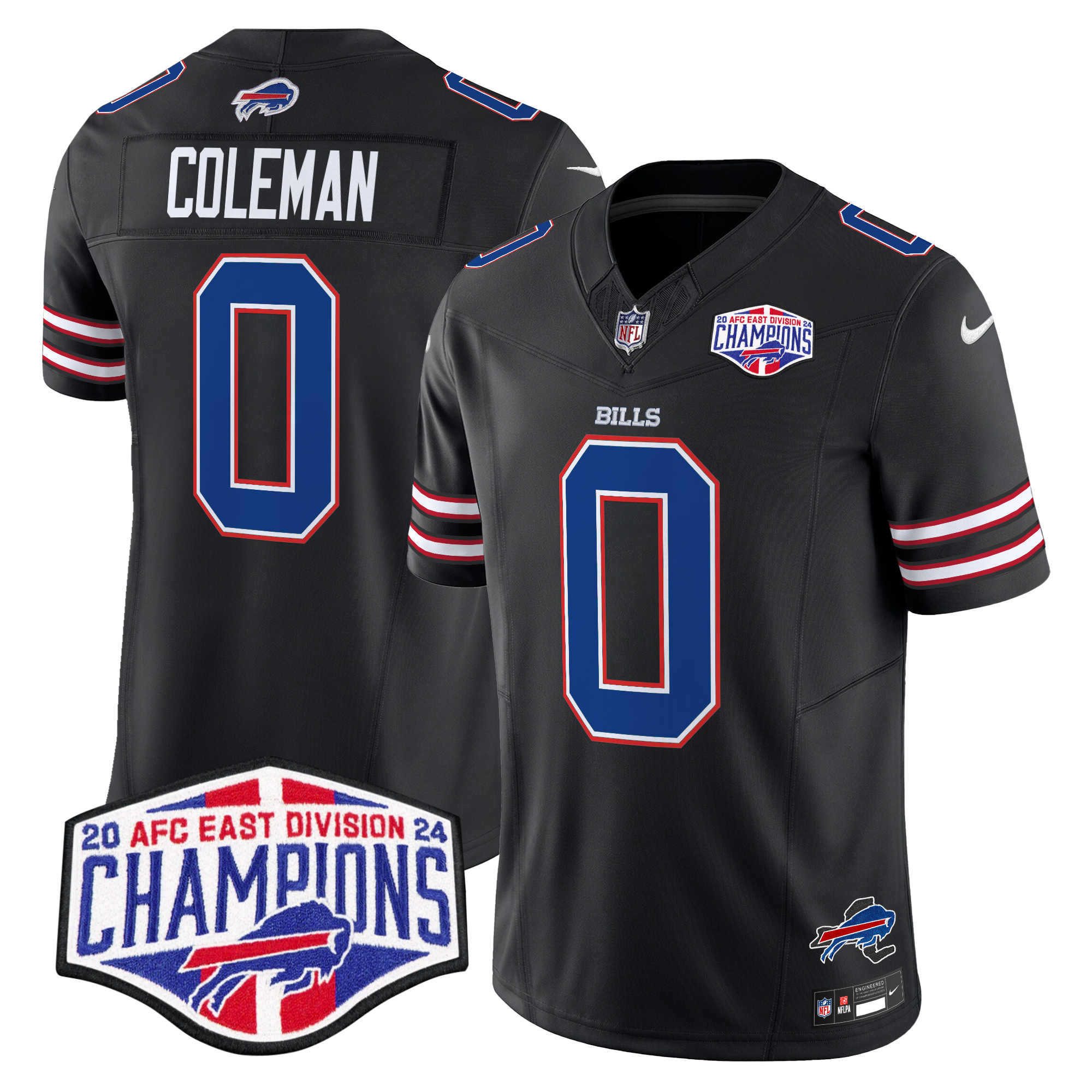 Keon Coleman Men's Buffalo Bills 2024 AFC East Division Champions Vapor Limited Black Jersey - All Stitched