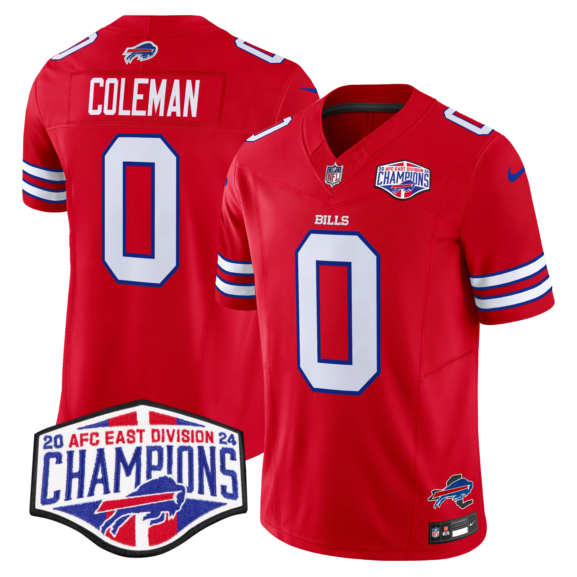Keon Coleman Men's Buffalo Bills 2024 AFC East Division Champions Vapor Limited Red Jersey - All Stitched