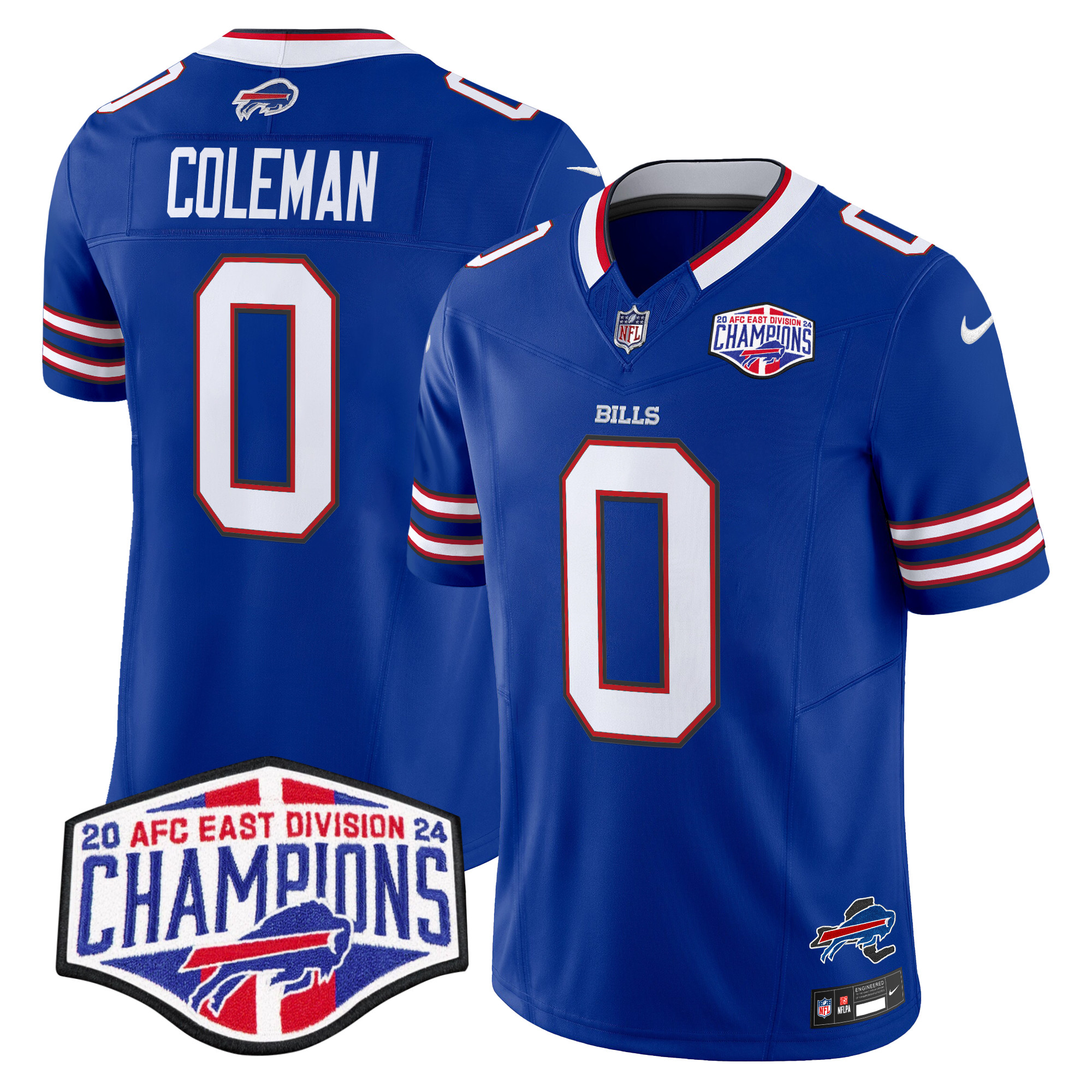 Keon Coleman Men's Buffalo Bills 2024 AFC East Division Champions Vapor Limited Royal Jersey - All Stitched